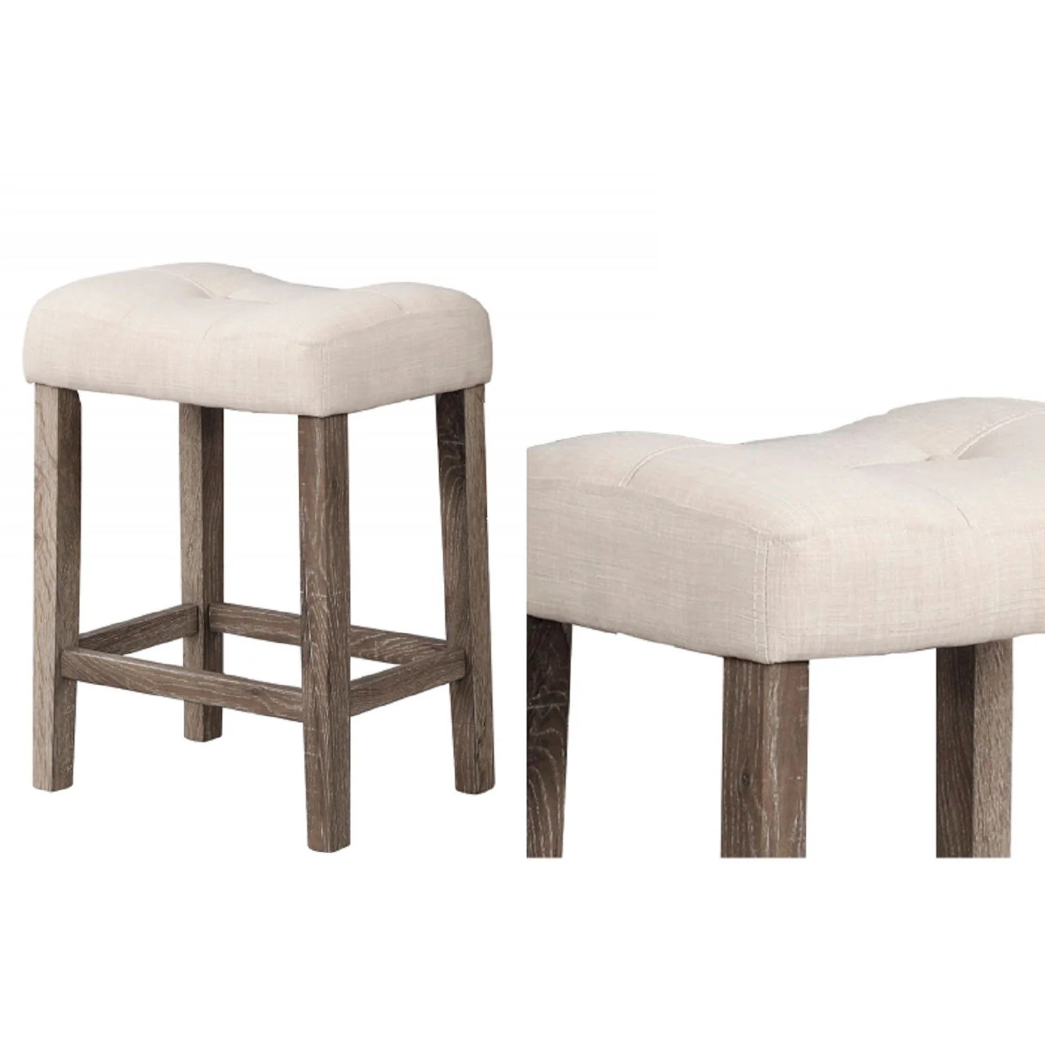 Transitional Counter Dining Set With 4 Tufted Stools - Image 6