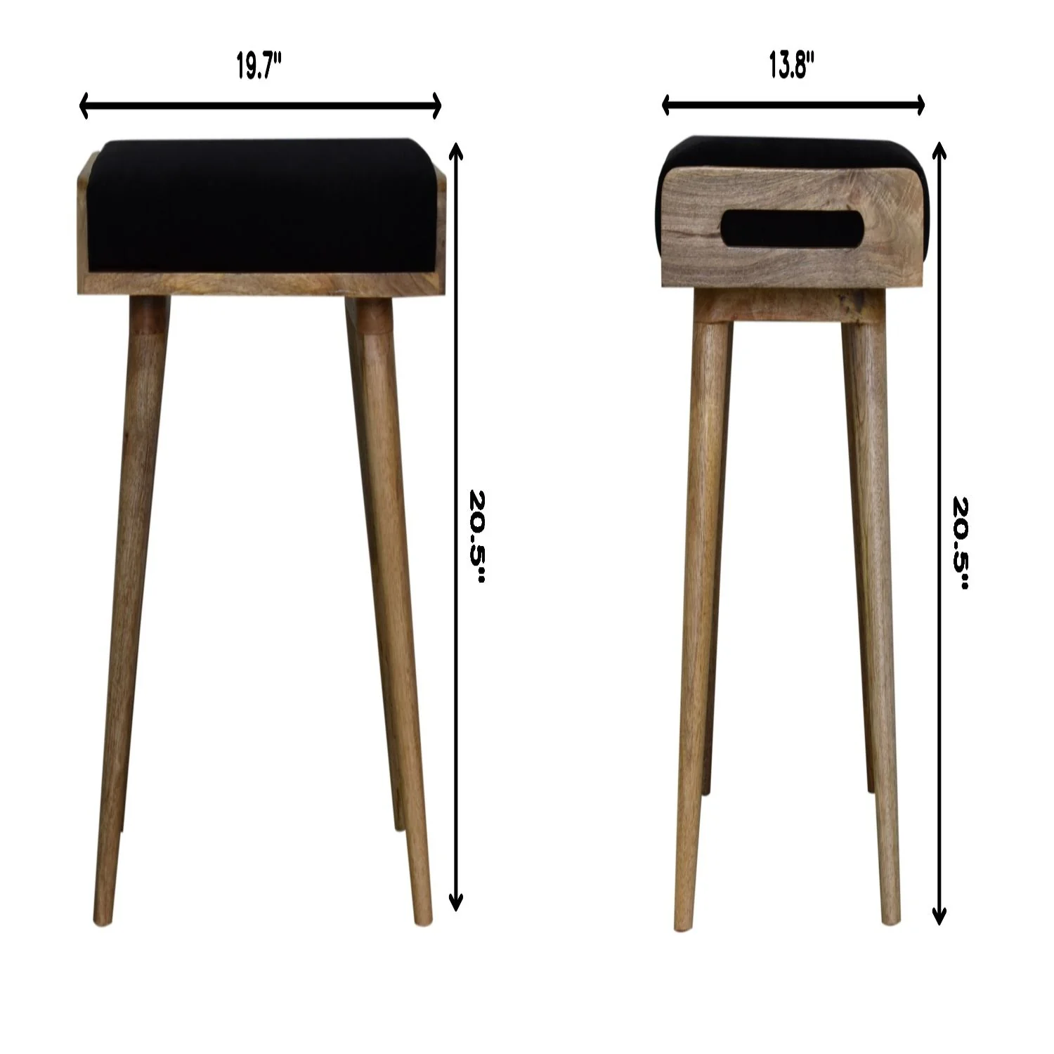 Tray Style Footstool - Black - Image 3