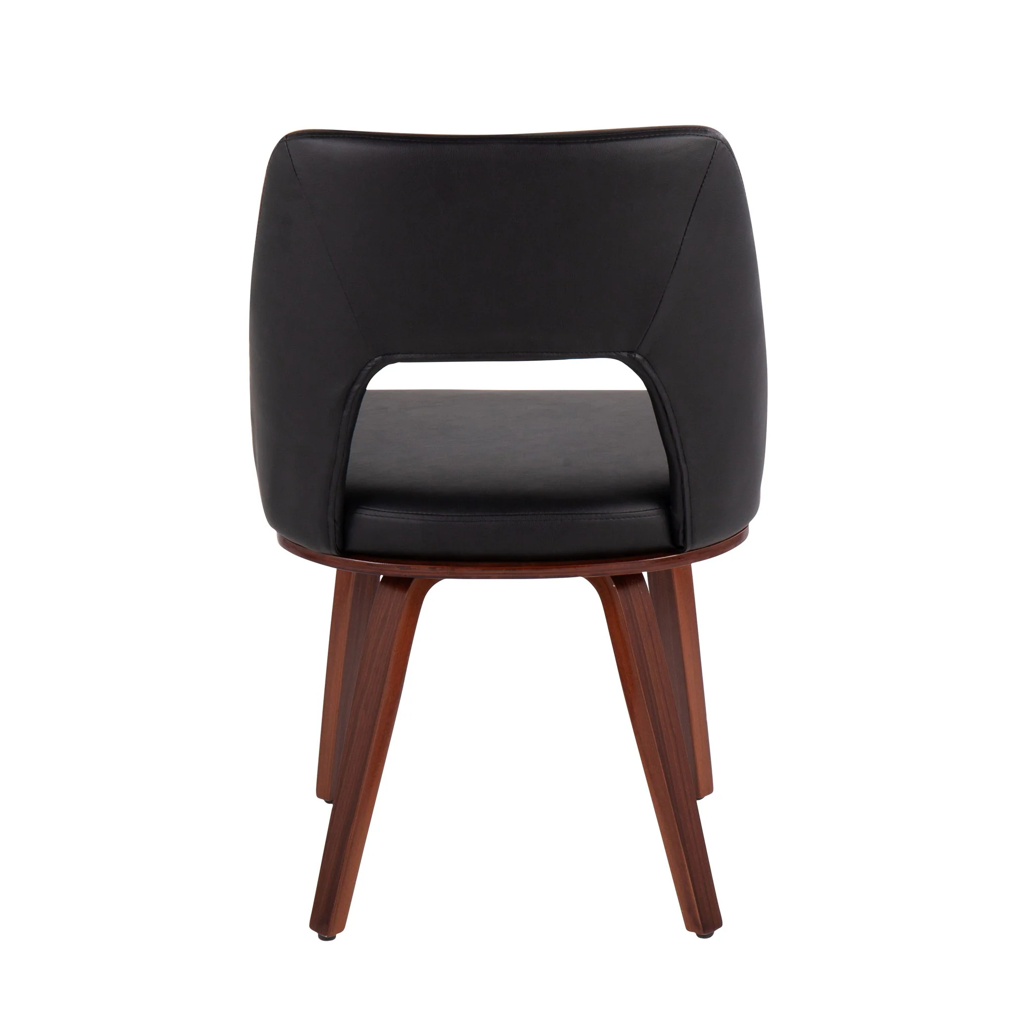 Triad - Mid-Century Modern Upholstered Chair (Set of 2) - Walnut / Black - Image 4