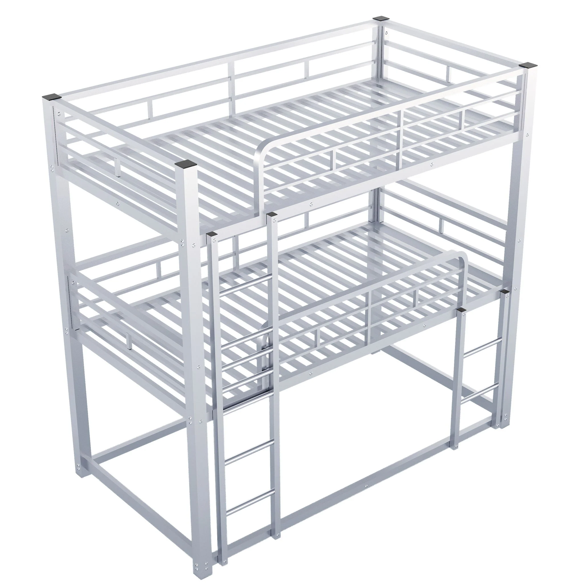 Triple Bunk Bed With Sturdy Construction And Space Saving Design - Image 5