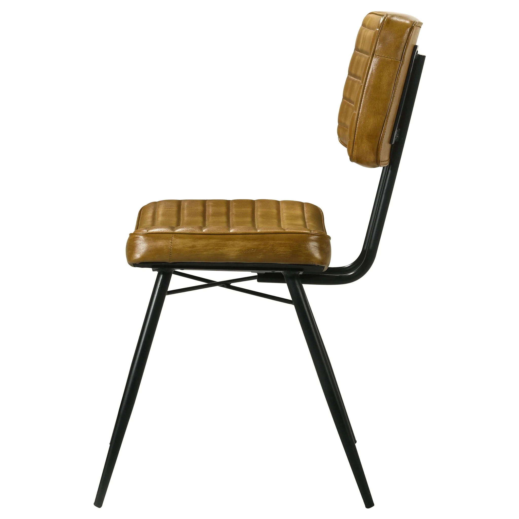 Tufted Side Chairs Upholstery And Tapered Legs (Set of 2) - Camel - Image 8