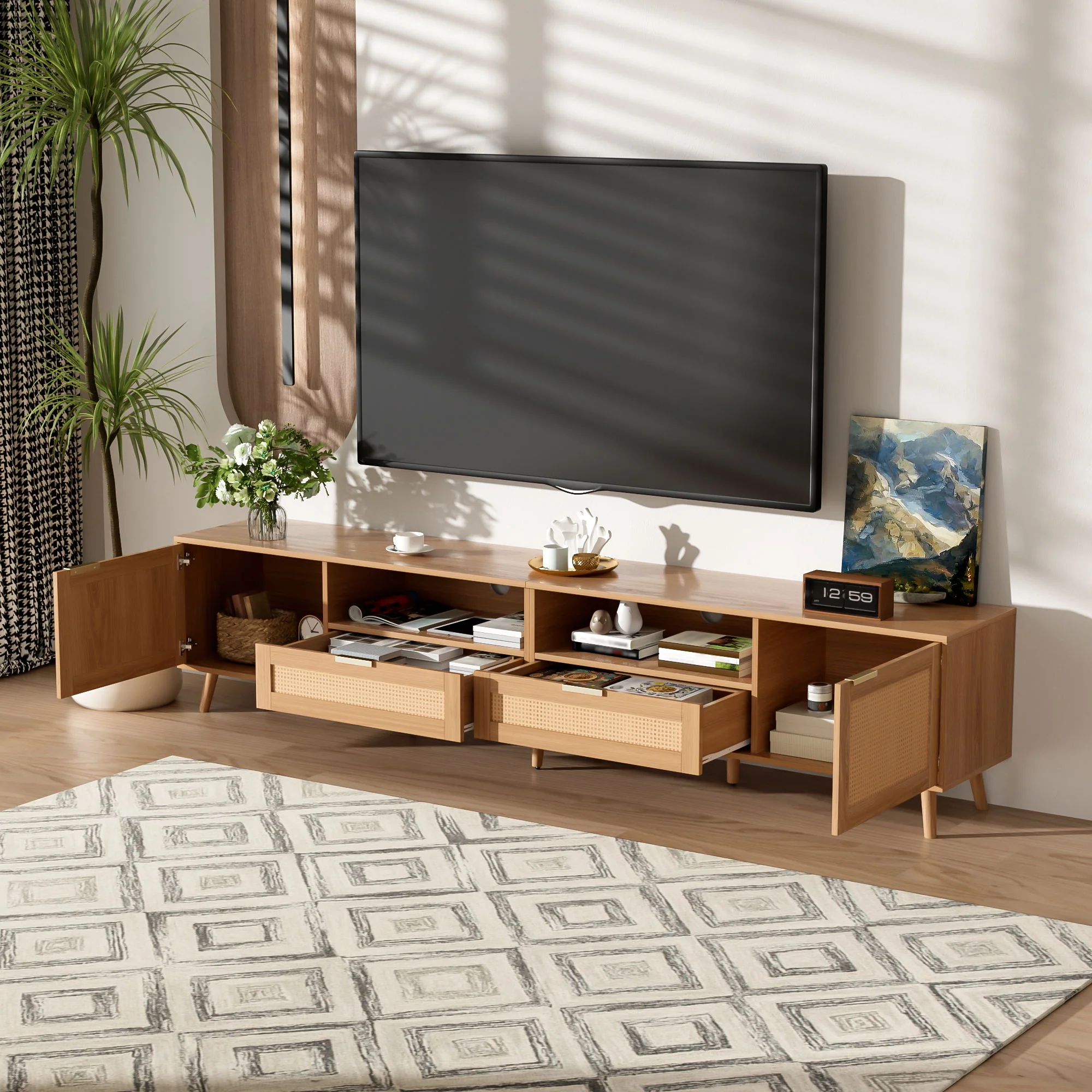 TV Stand, Media Console With Cable Management - Image 23