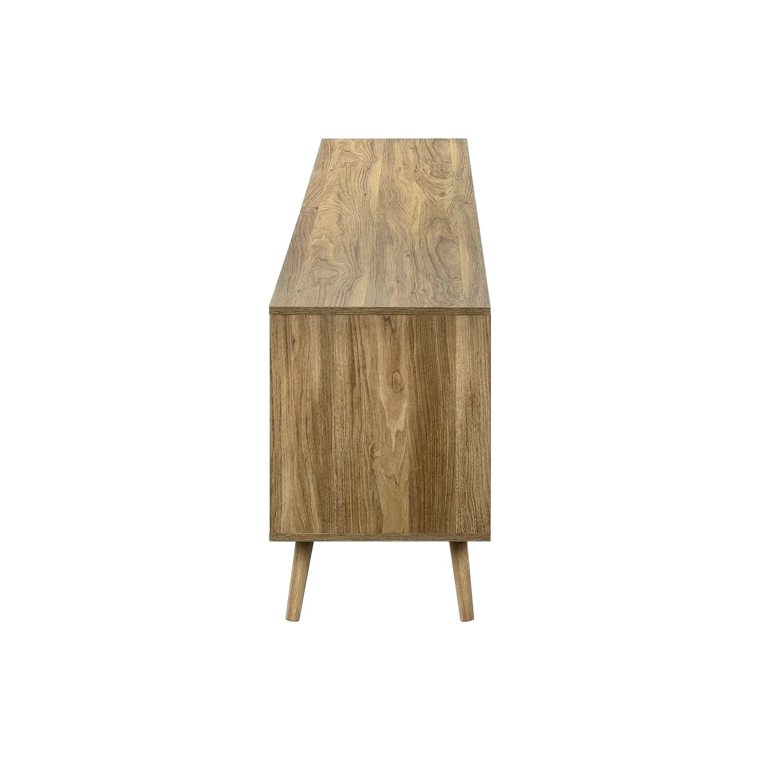 TV Stand, Storage Cabinet Console With Adjustable Shelf And Cable Management - Walnut - Image 5