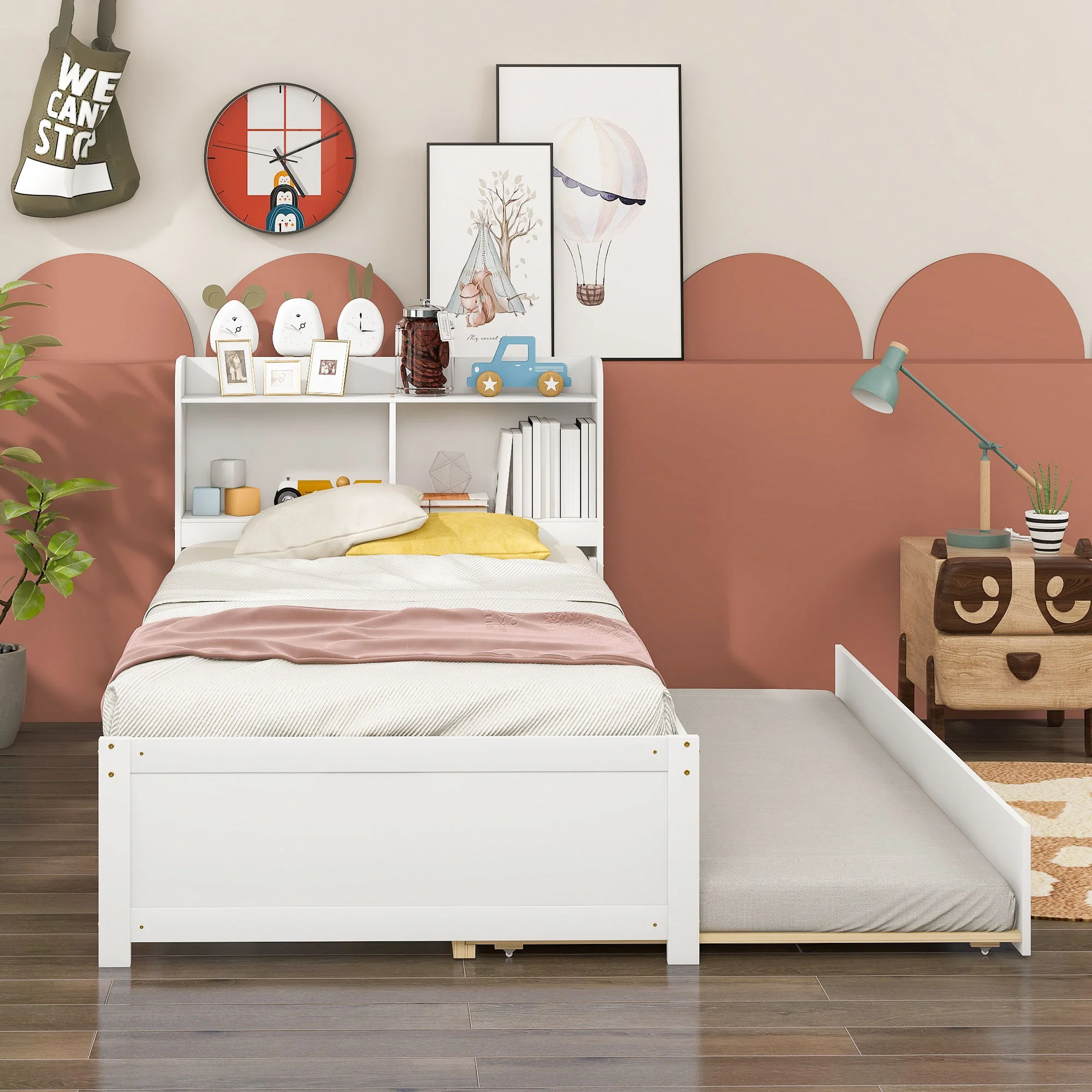 Twin Bed With Trundle, Bookcase - Image 13