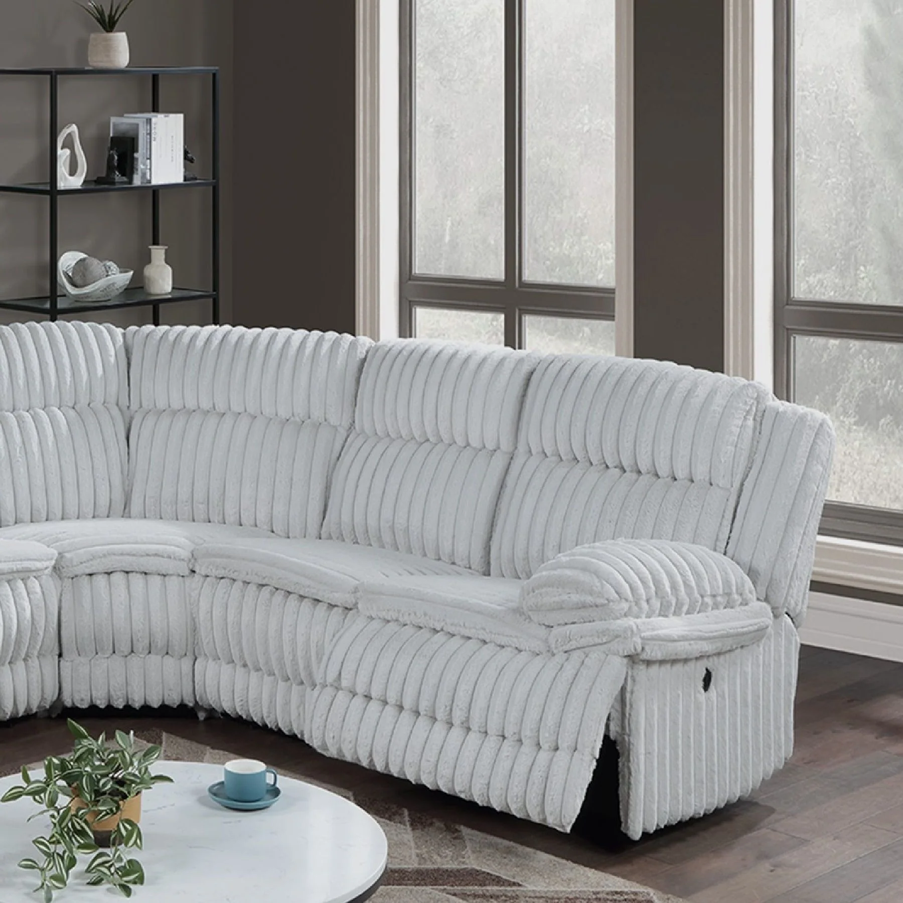 U-Shaped Sectional Sofa With Console Cup Holder, Storage Drawer, Manual Reclining - Image 12