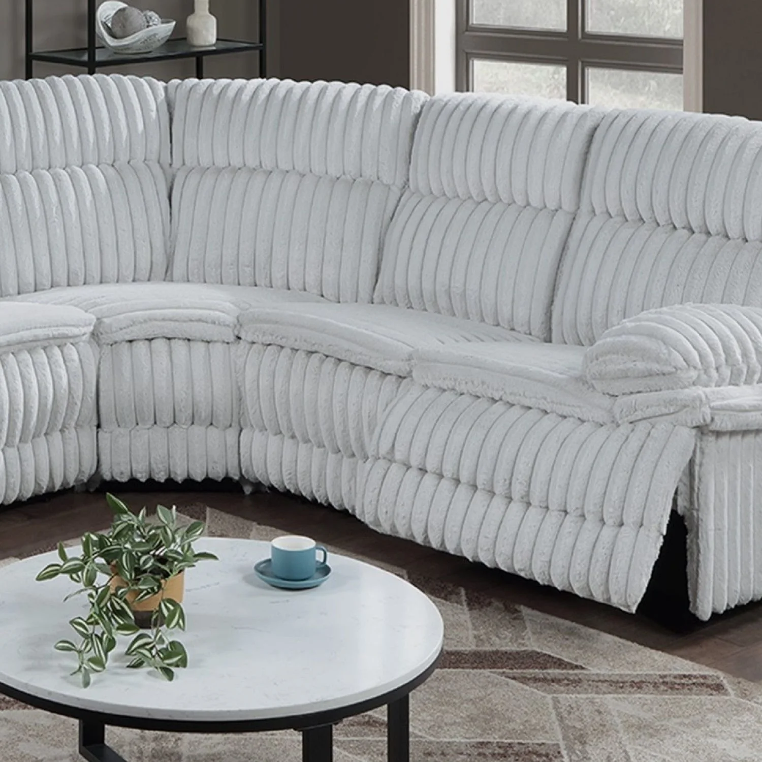 U-Shaped Sectional Sofa With Console Cup Holder, Storage Drawer, Manual Reclining - Image 14