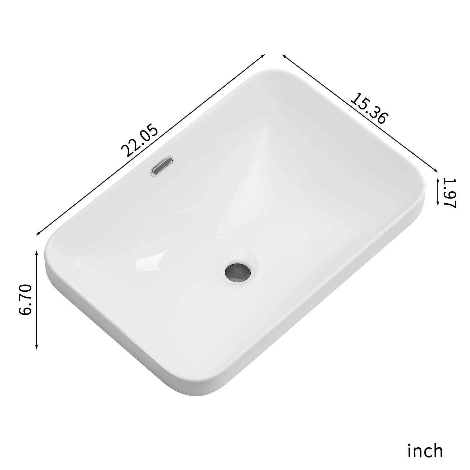 Undermount Bathroom Sink, Vessel Basin For Vanity Countertop - Milk White - Image 4