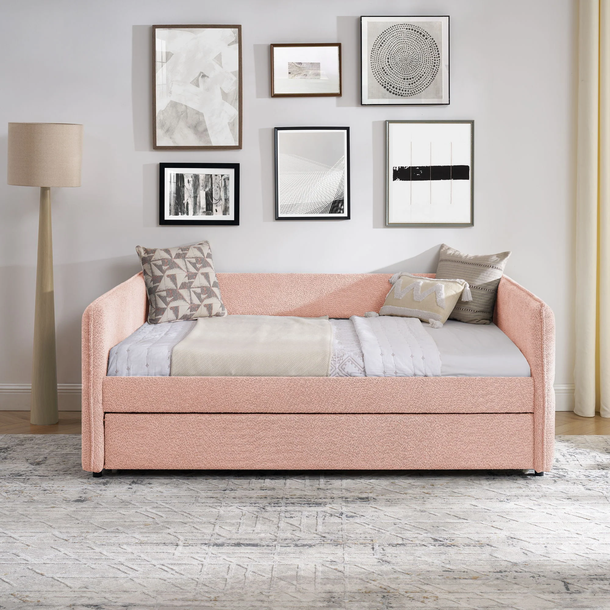 Upholstered Daybed With Pop Up Trundle - Image 11
