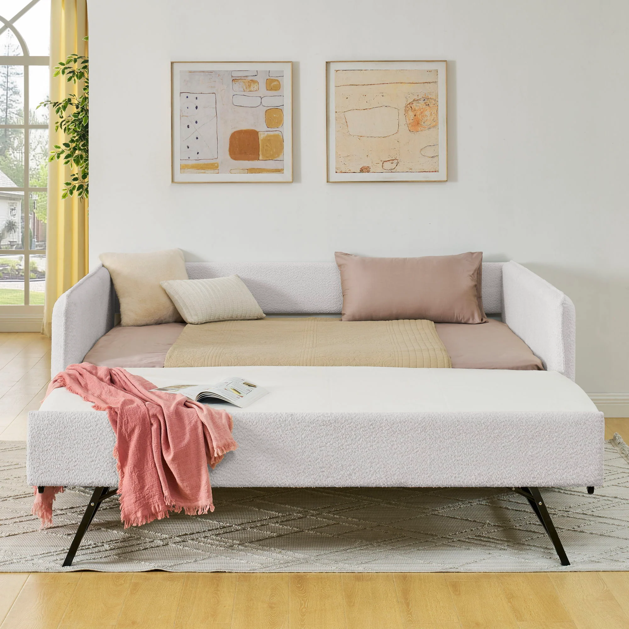 Upholstered Daybed With Pop Up Trundle - Image 27