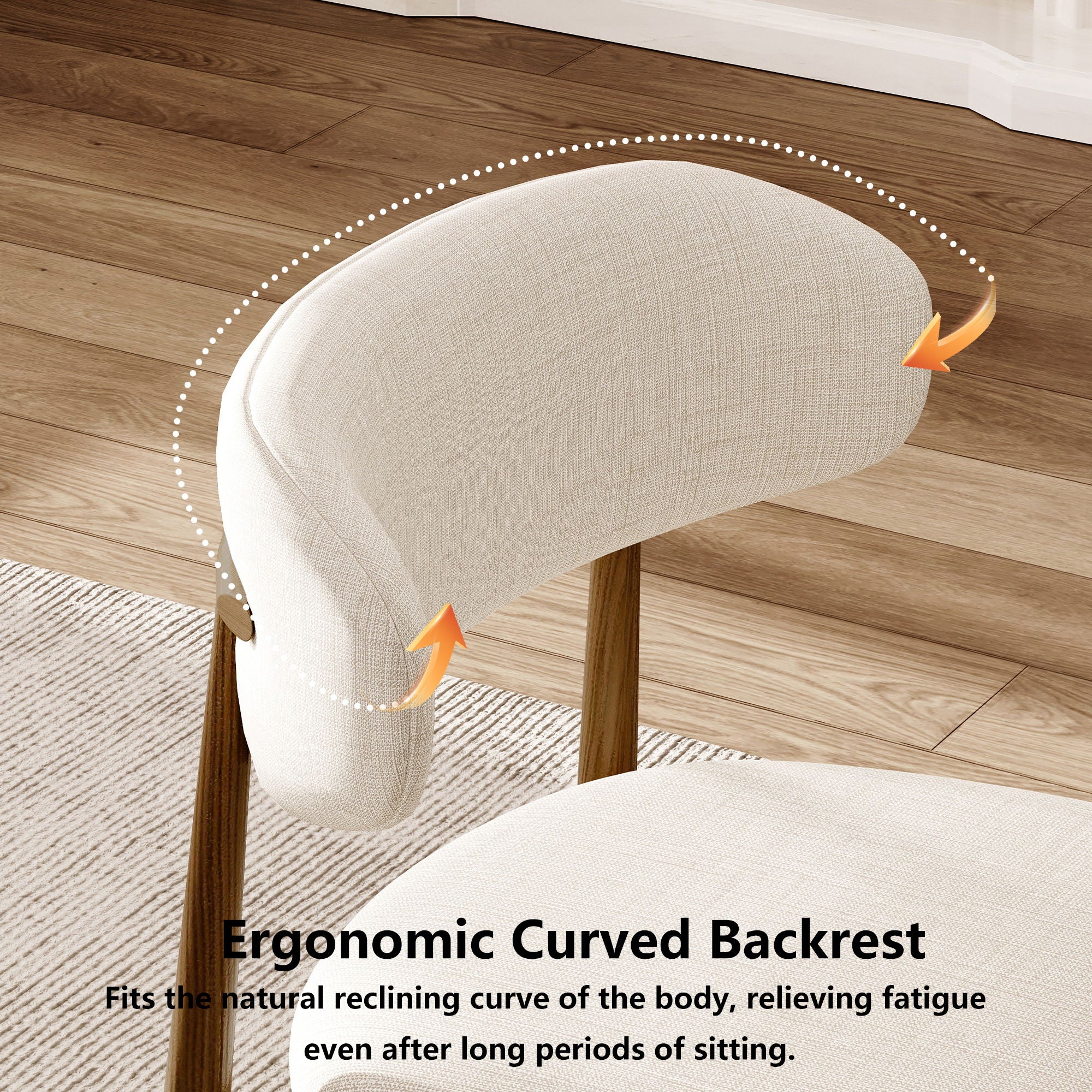 Upholstered Dining Chairs For Dining Room (Set of 2) - Beige - Image 8