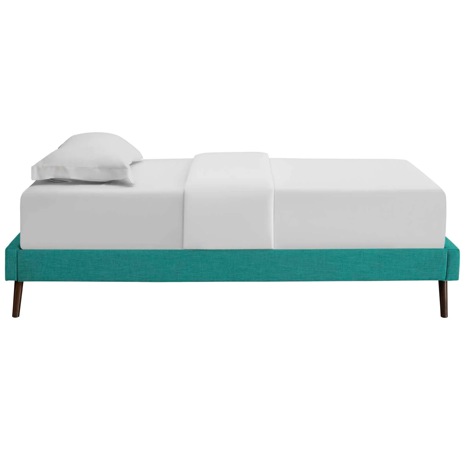 Upholstered Platform Bed Frame with Round Splayed Legs - Image 12