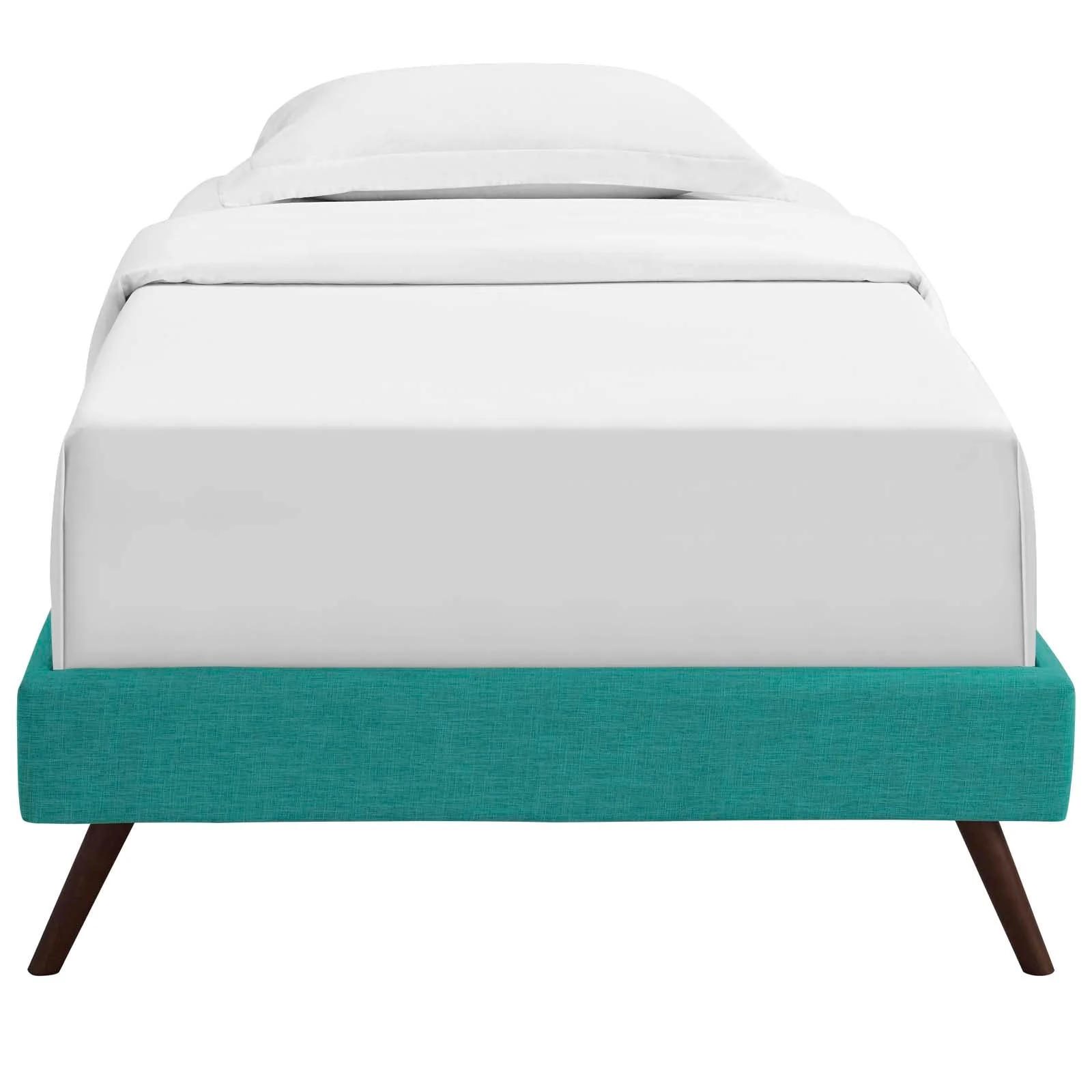 Upholstered Platform Bed Frame with Round Splayed Legs - Image 13