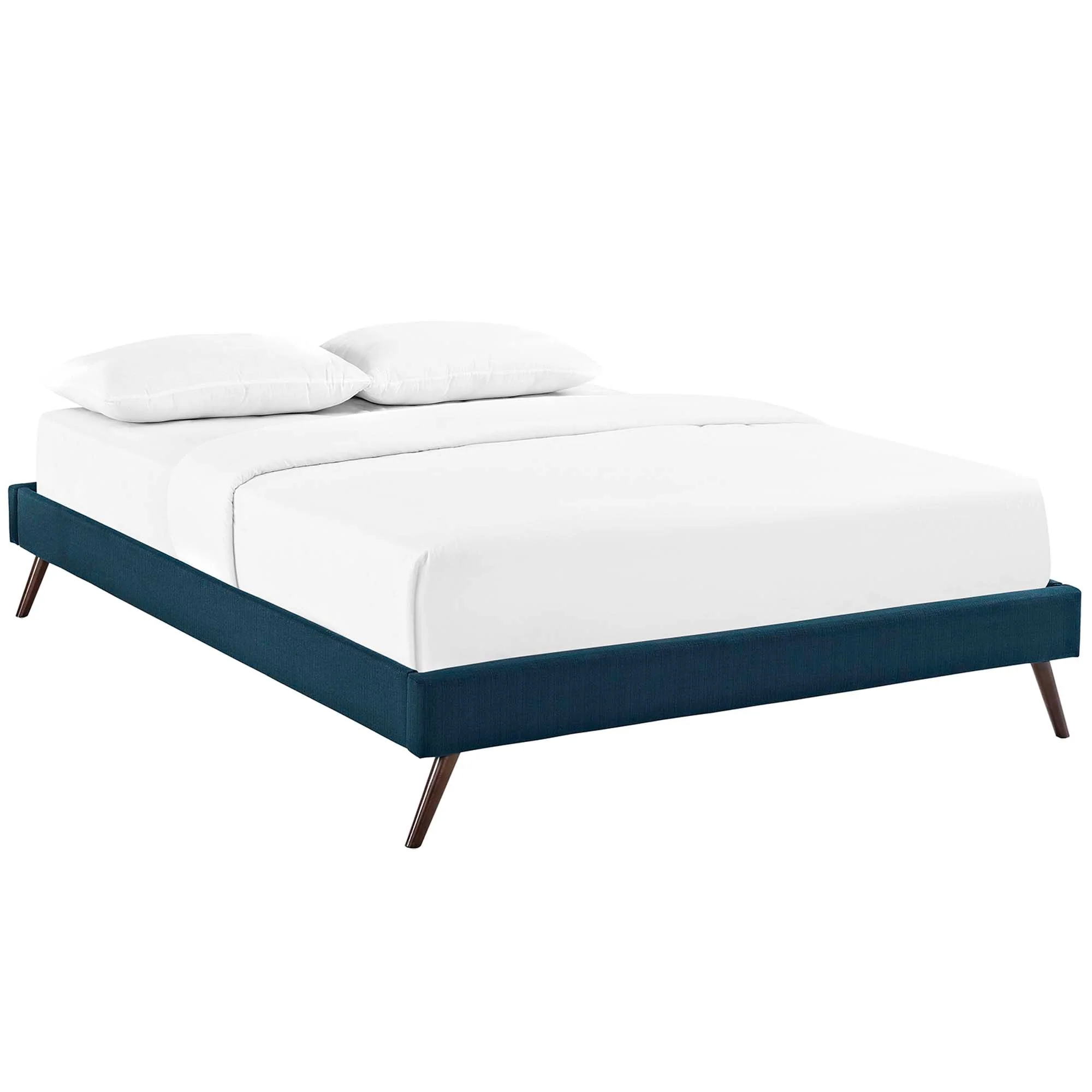 Upholstered Platform Bed Frame with Round Splayed Legs - Image 16