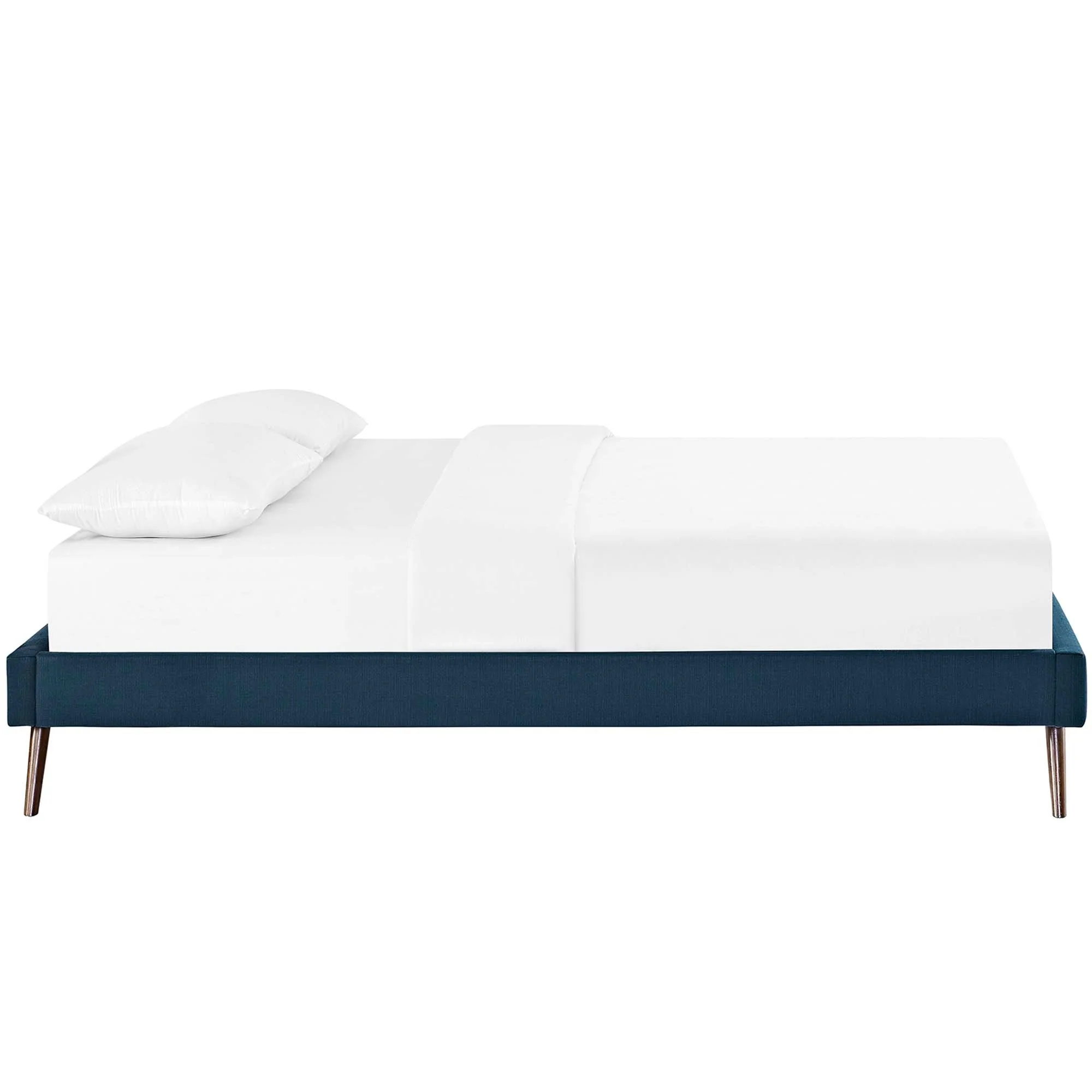 Upholstered Platform Bed Frame with Round Splayed Legs - Image 17