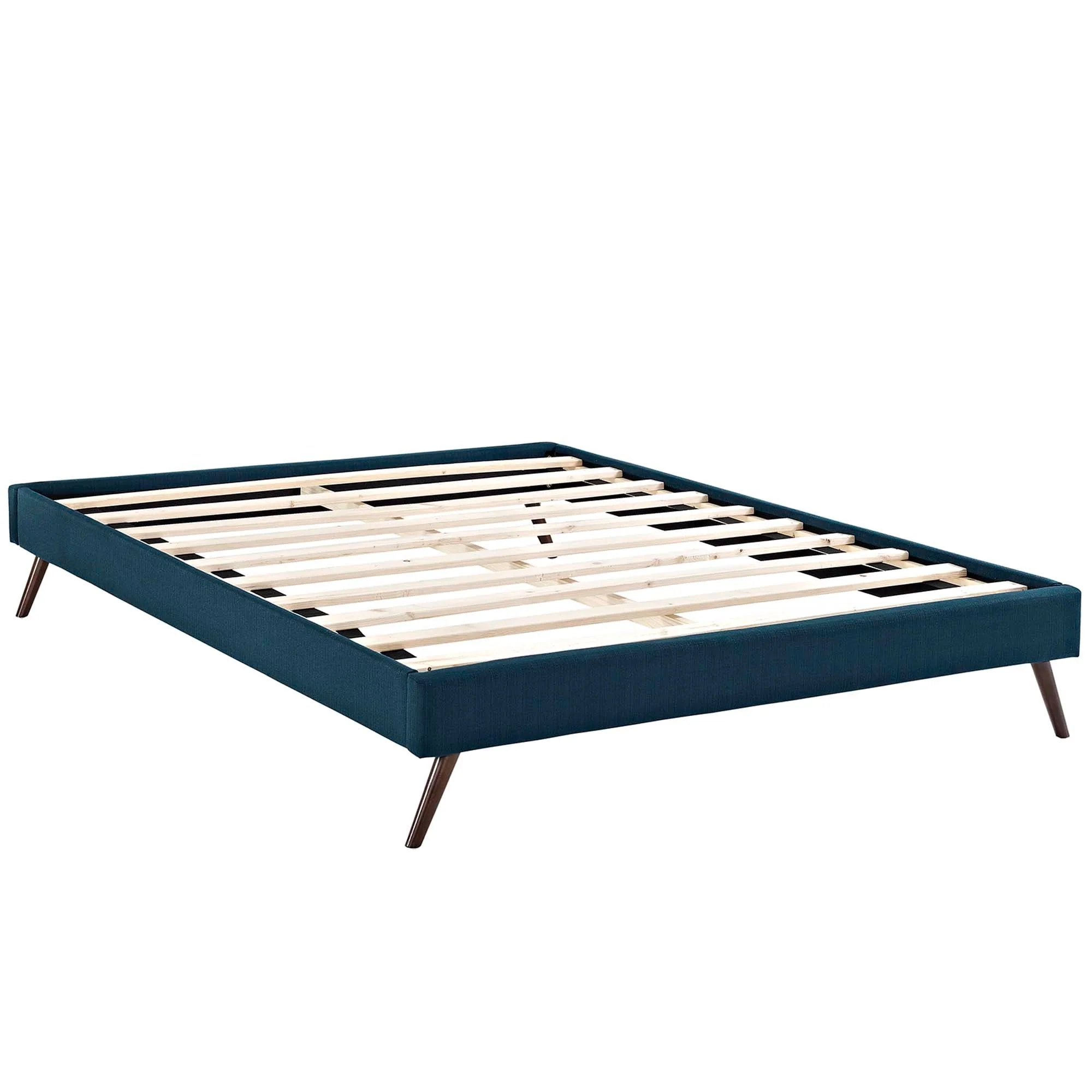 Upholstered Platform Bed Frame with Round Splayed Legs - Image 19
