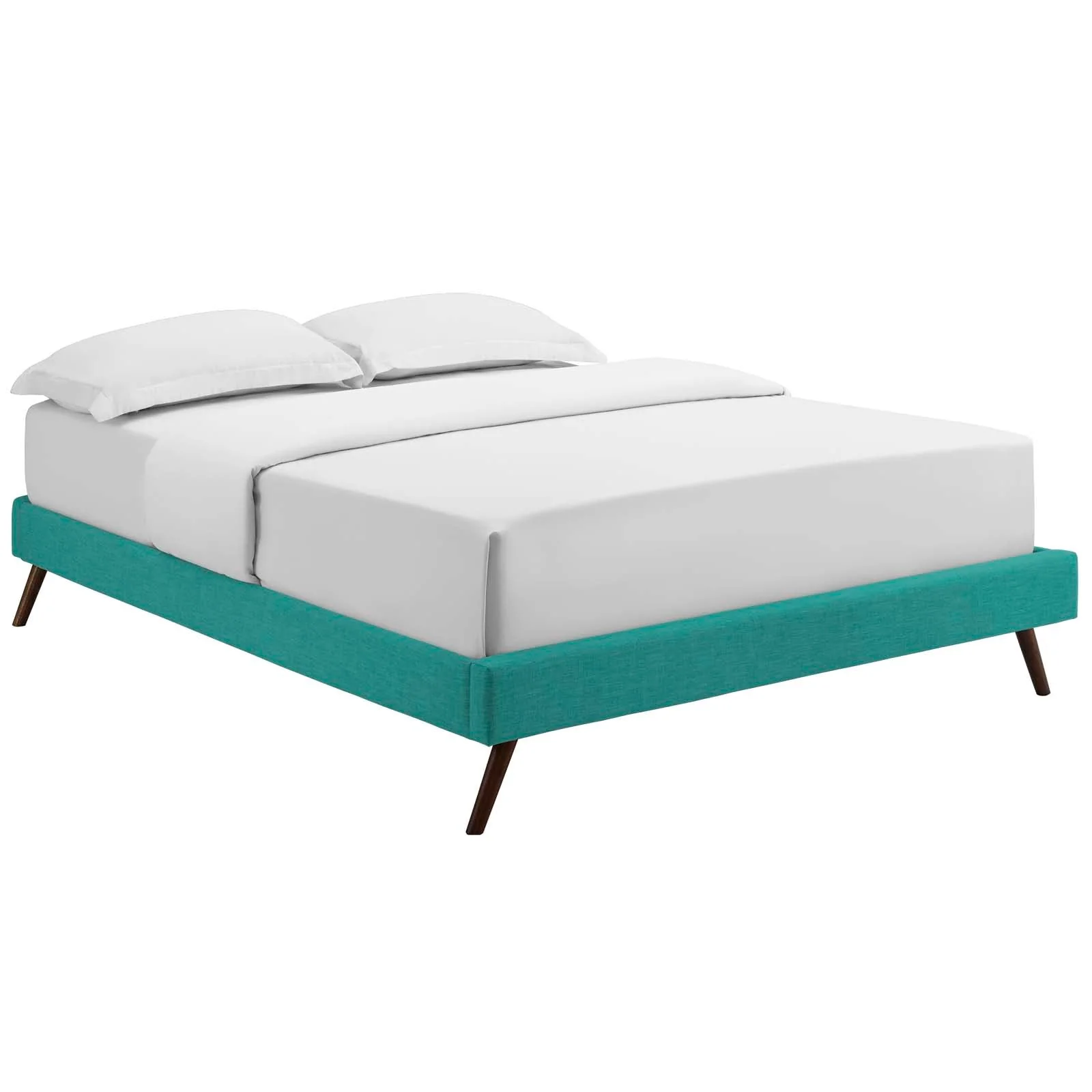 Upholstered Platform Bed Frame with Round Splayed Legs - Image 21