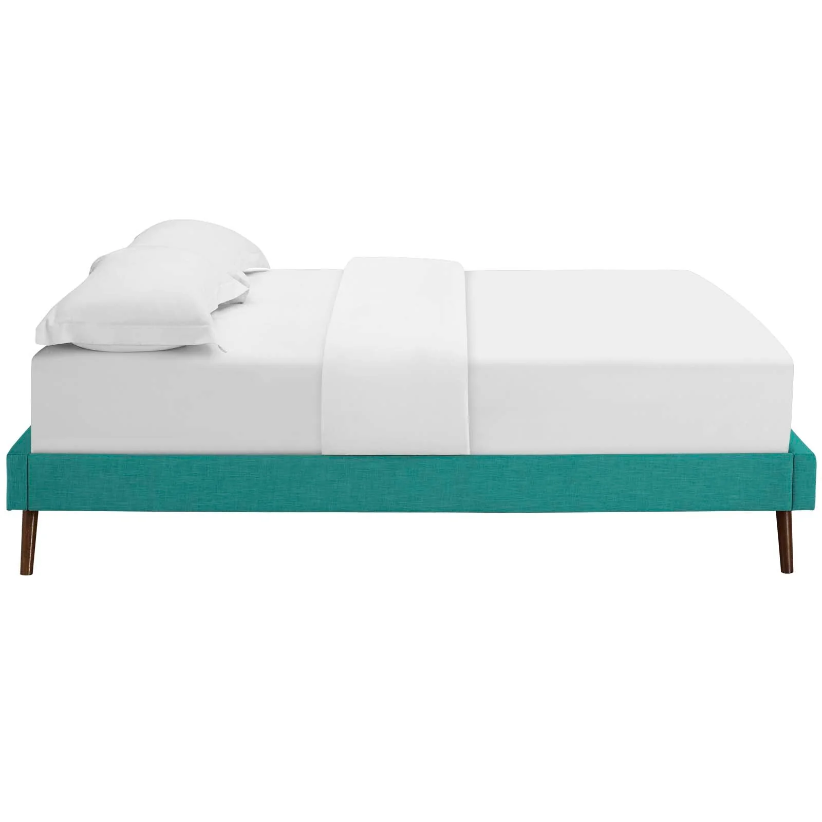 Upholstered Platform Bed Frame with Round Splayed Legs - Image 22