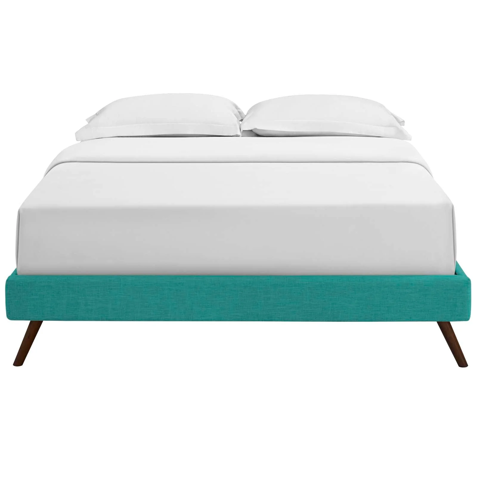 Upholstered Platform Bed Frame with Round Splayed Legs - Image 23