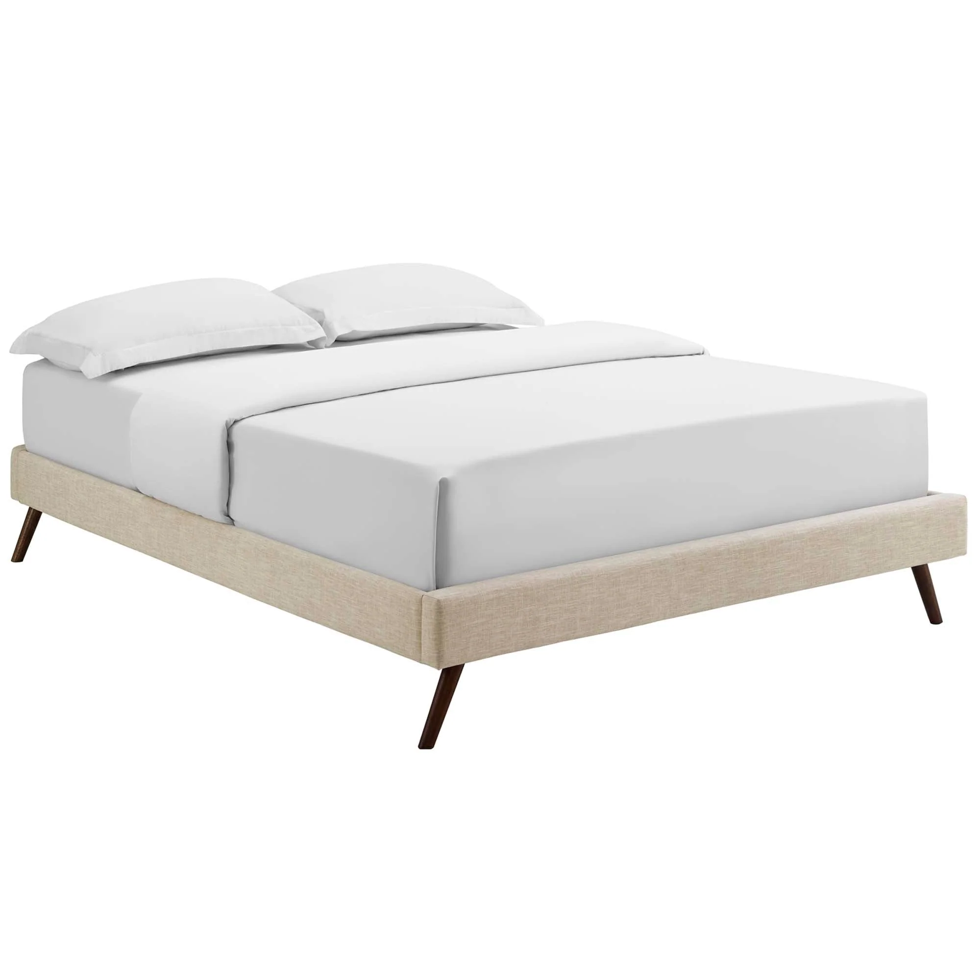 Upholstered Platform Bed Frame with Round Splayed Legs - Image 26