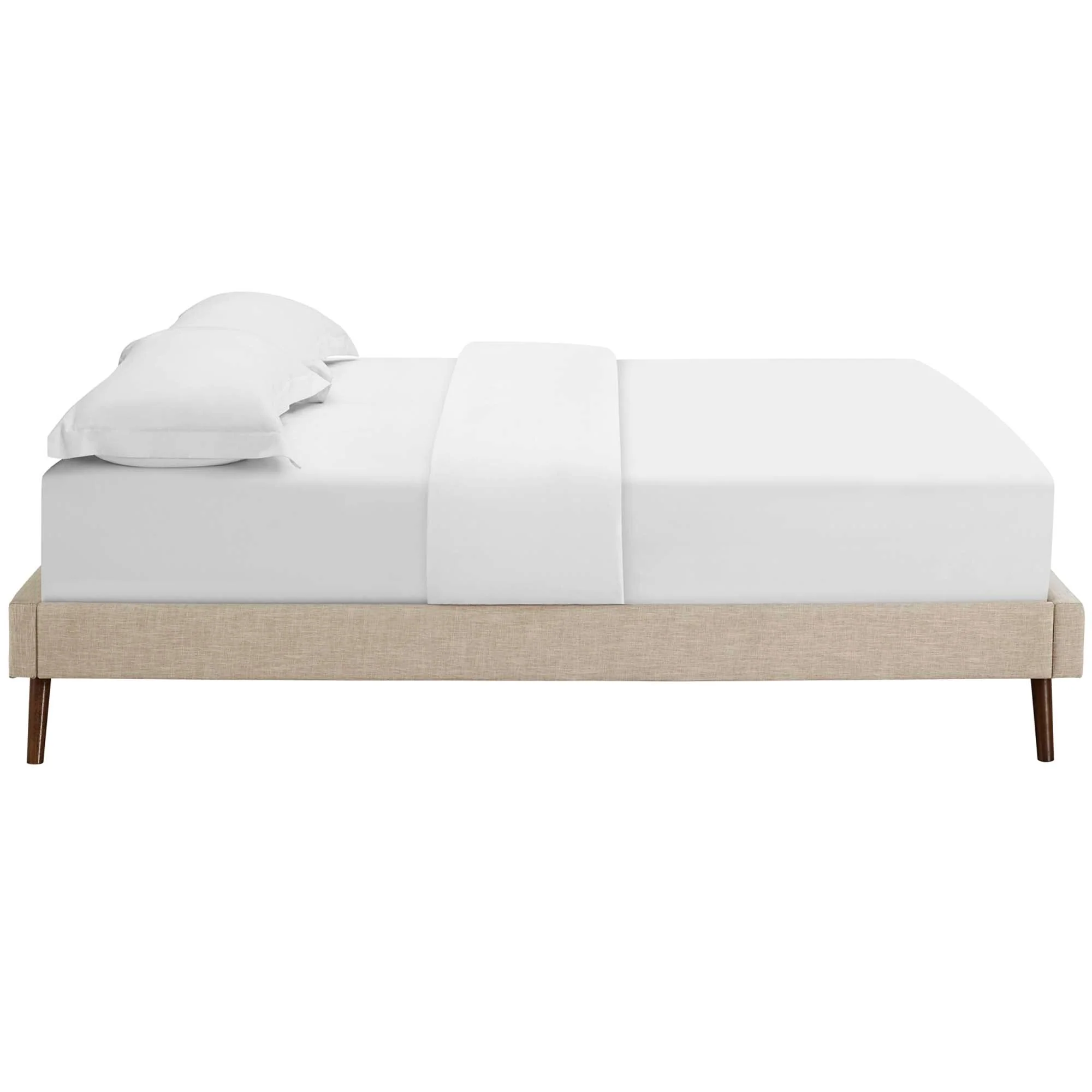 Upholstered Platform Bed Frame with Round Splayed Legs - Image 27