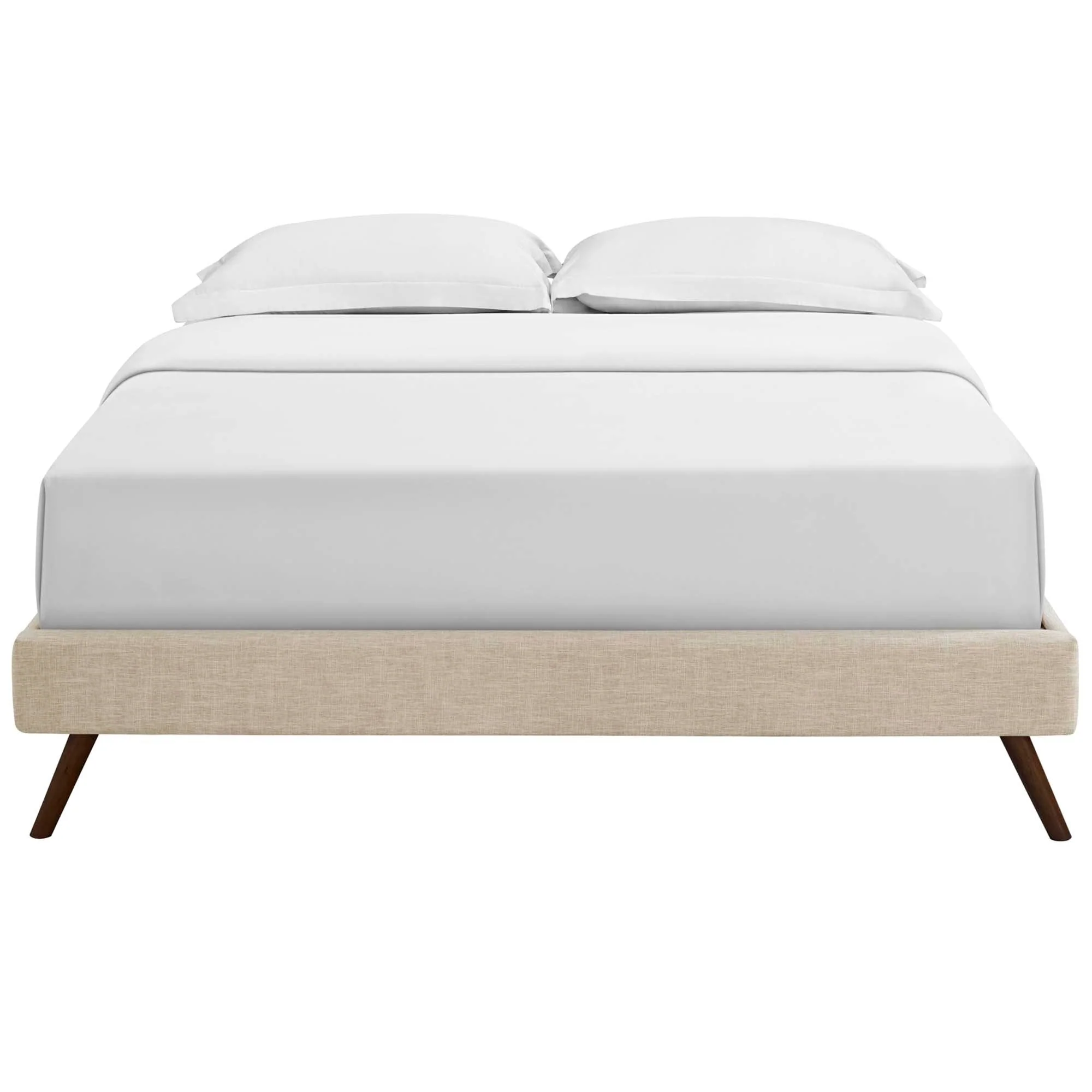 Upholstered Platform Bed Frame with Round Splayed Legs - Image 28