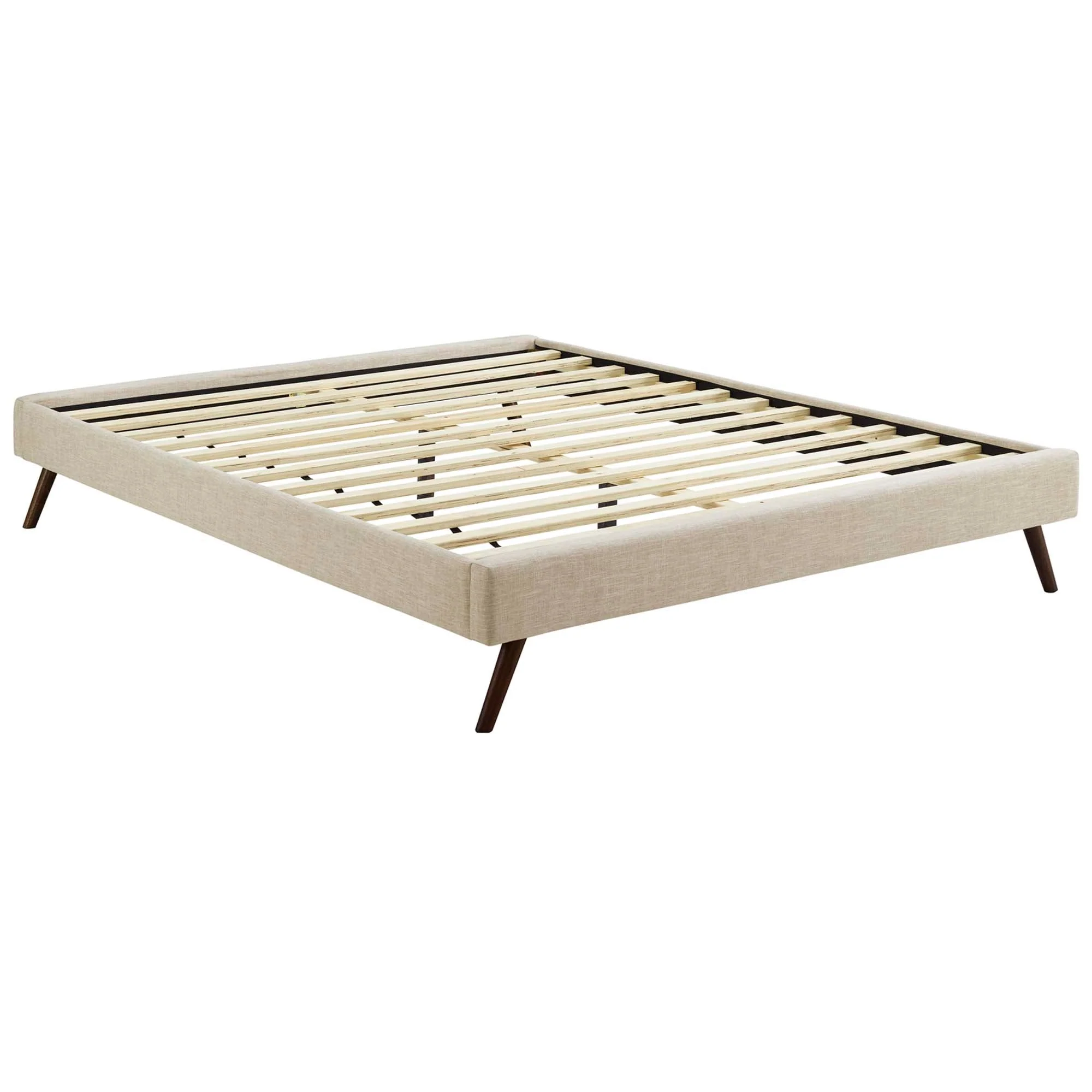 Upholstered Platform Bed Frame with Round Splayed Legs - Image 29