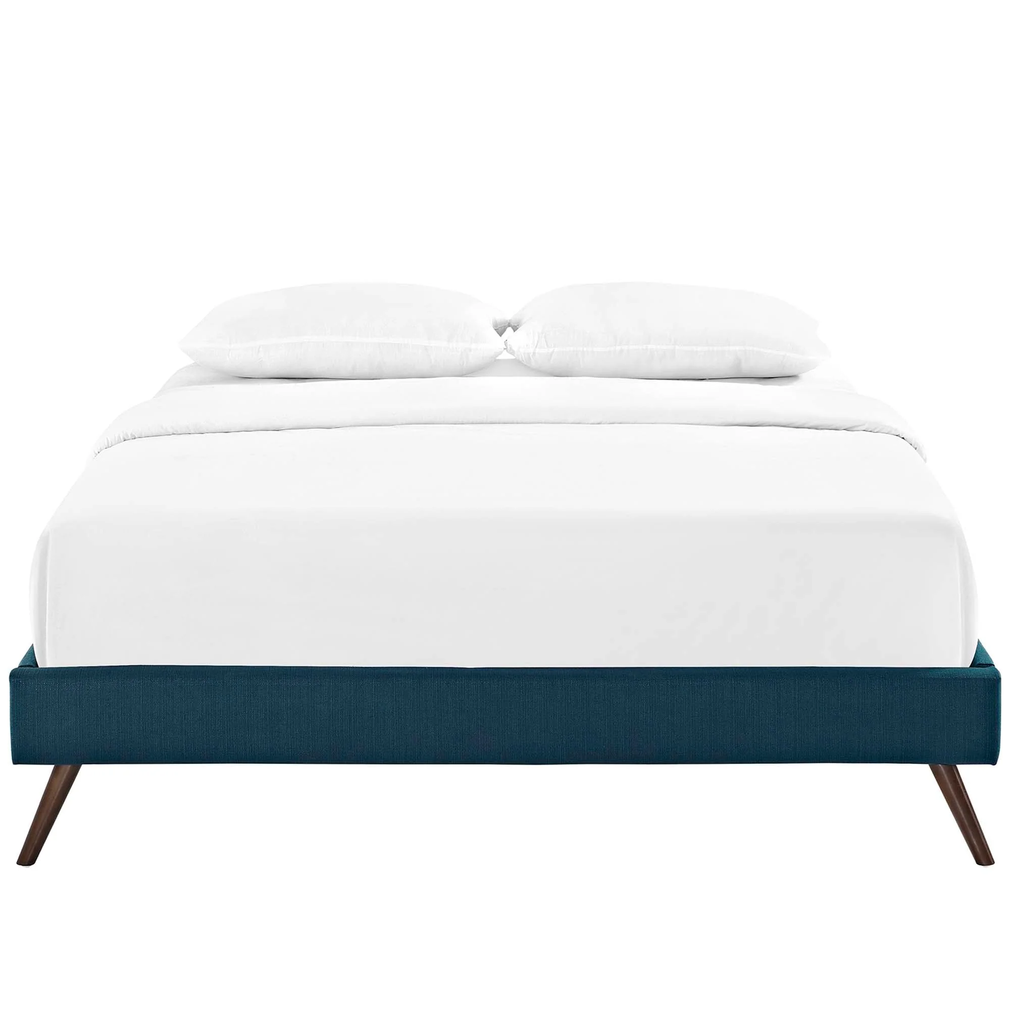 Upholstered Platform Bed Frame with Round Splayed Legs - Image 33