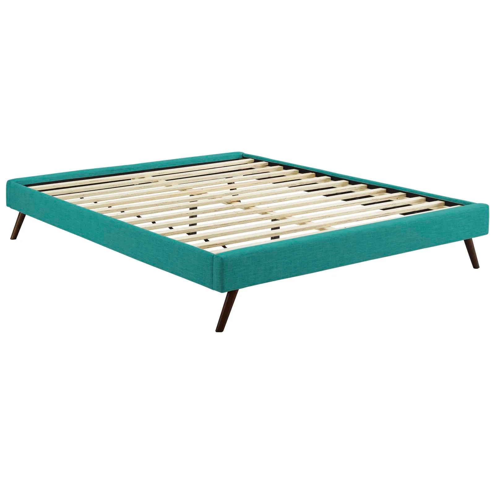 Upholstered Platform Bed Frame with Round Splayed Legs - Image 54