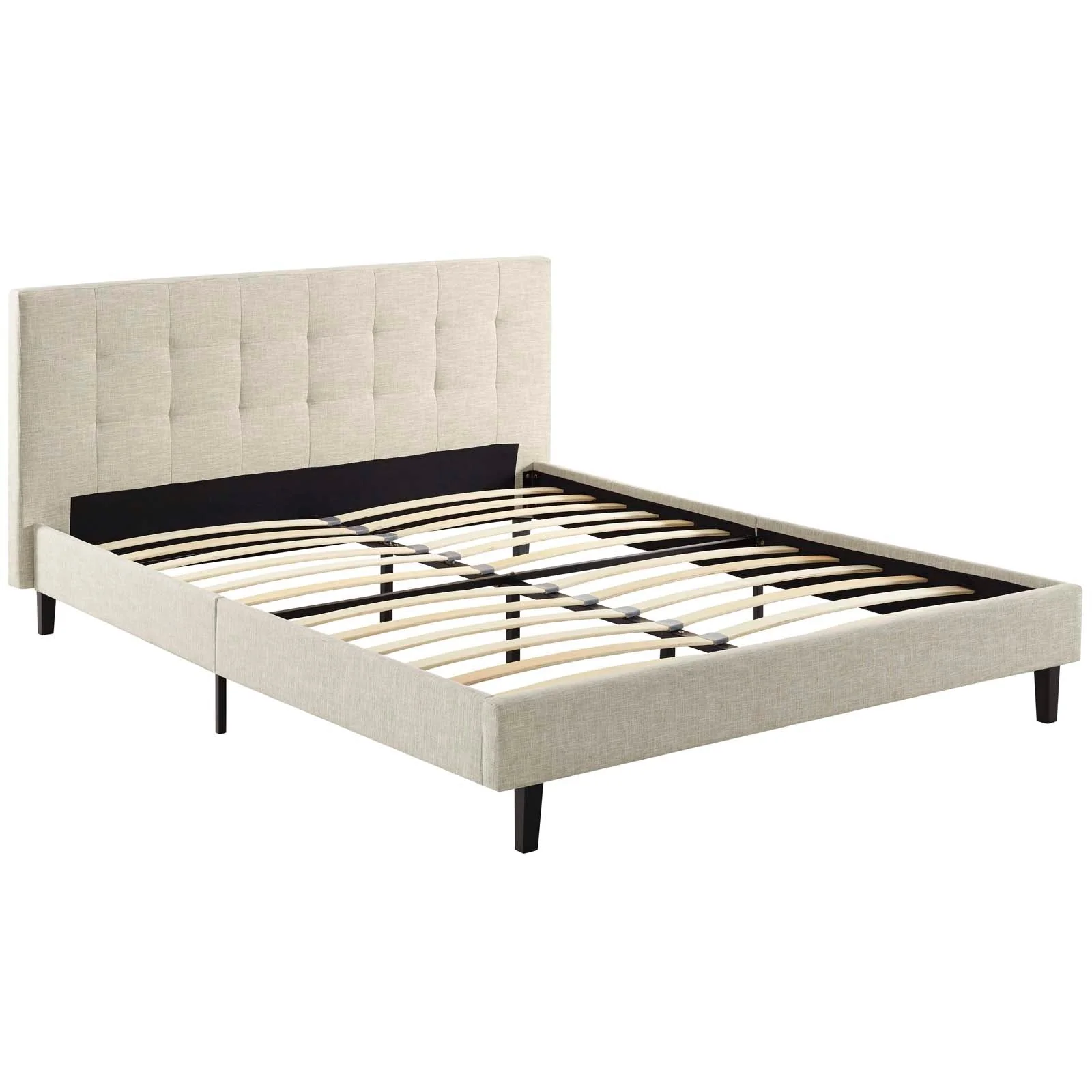 Upholstered Platform Bed with Tufted Headboard - Image 12