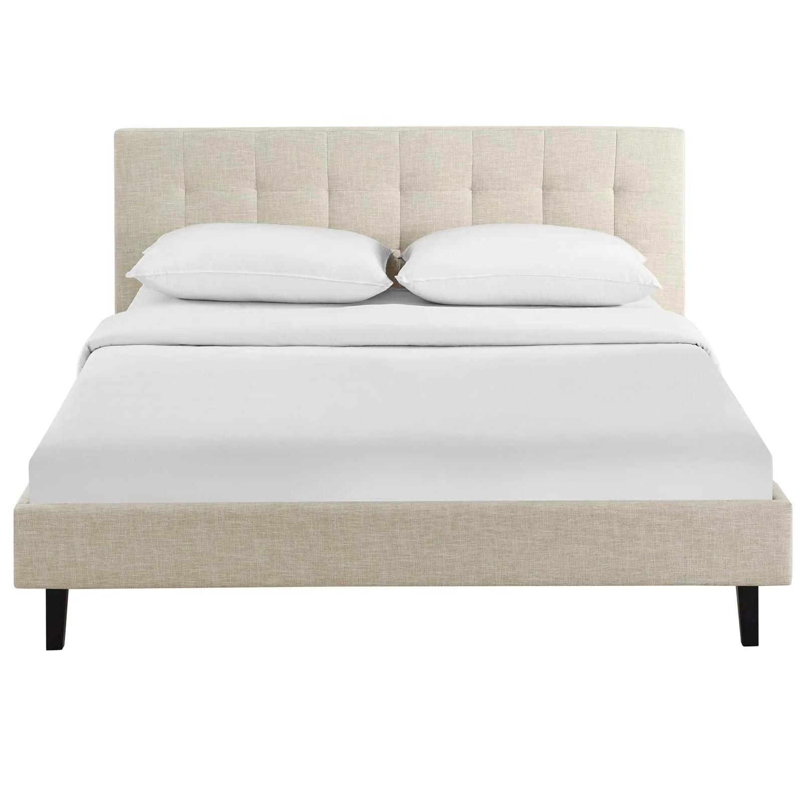 Upholstered Platform Bed with Tufted Headboard - Image 14