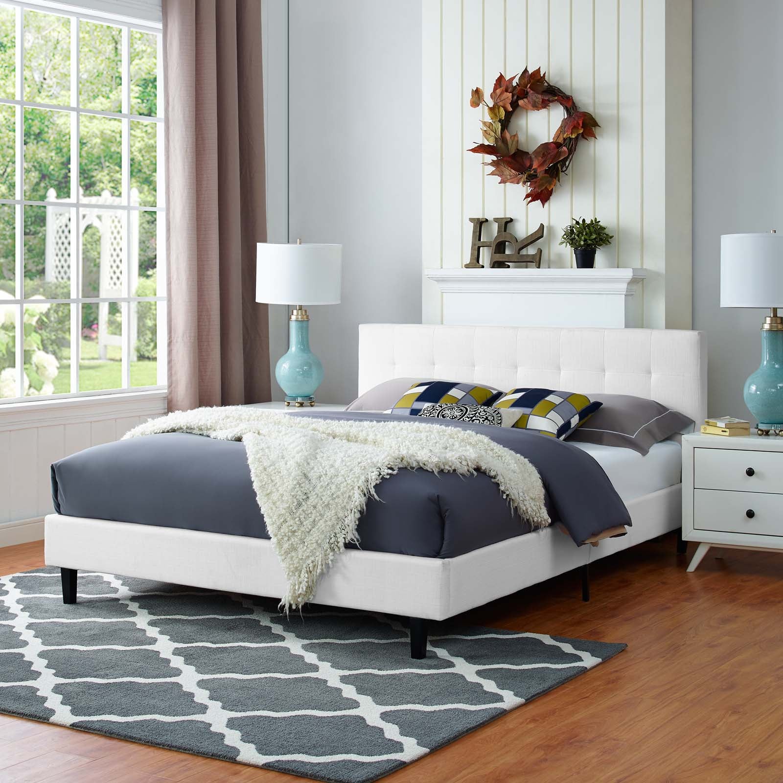 Upholstered Platform Bed with Tufted Headboard - Image 30