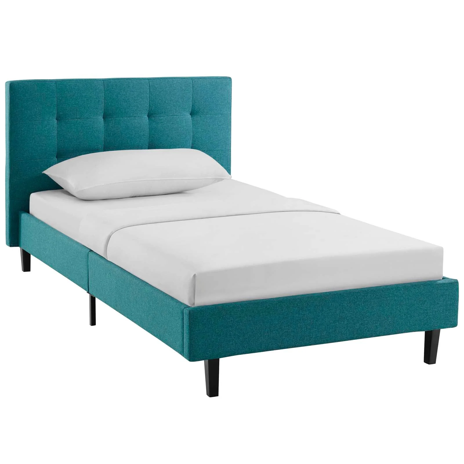 Upholstered Platform Bed with Tufted Headboard - Image 6