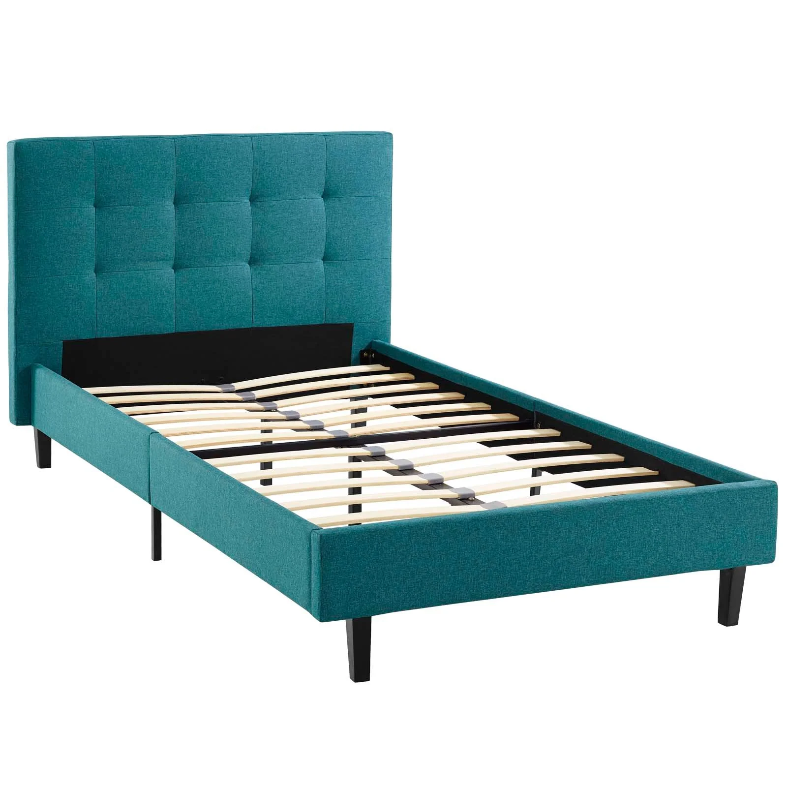 Upholstered Platform Bed with Tufted Headboard - Image 7