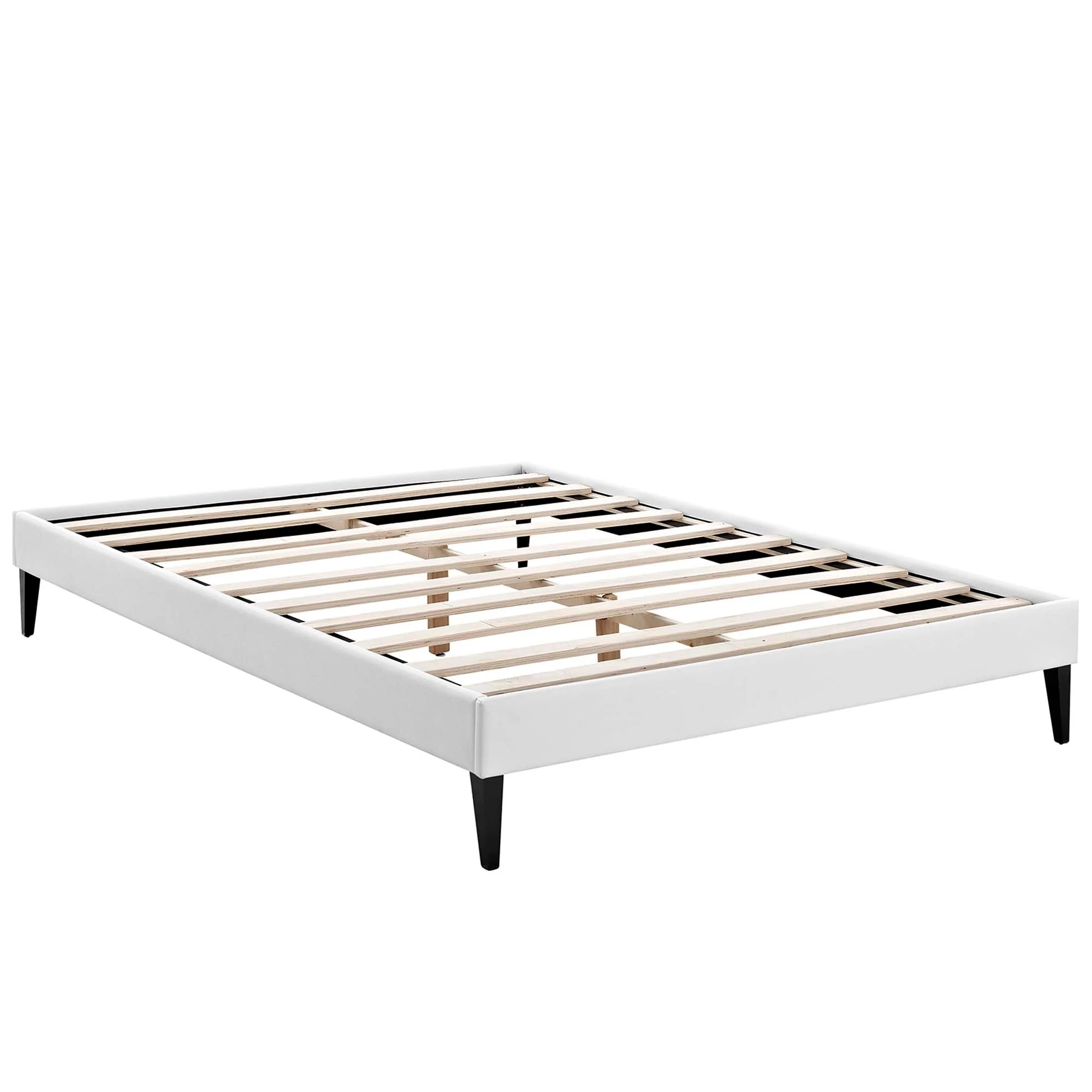 Upholstered Vinyl Platform Bed with Squared Tapered Legs - Image 11
