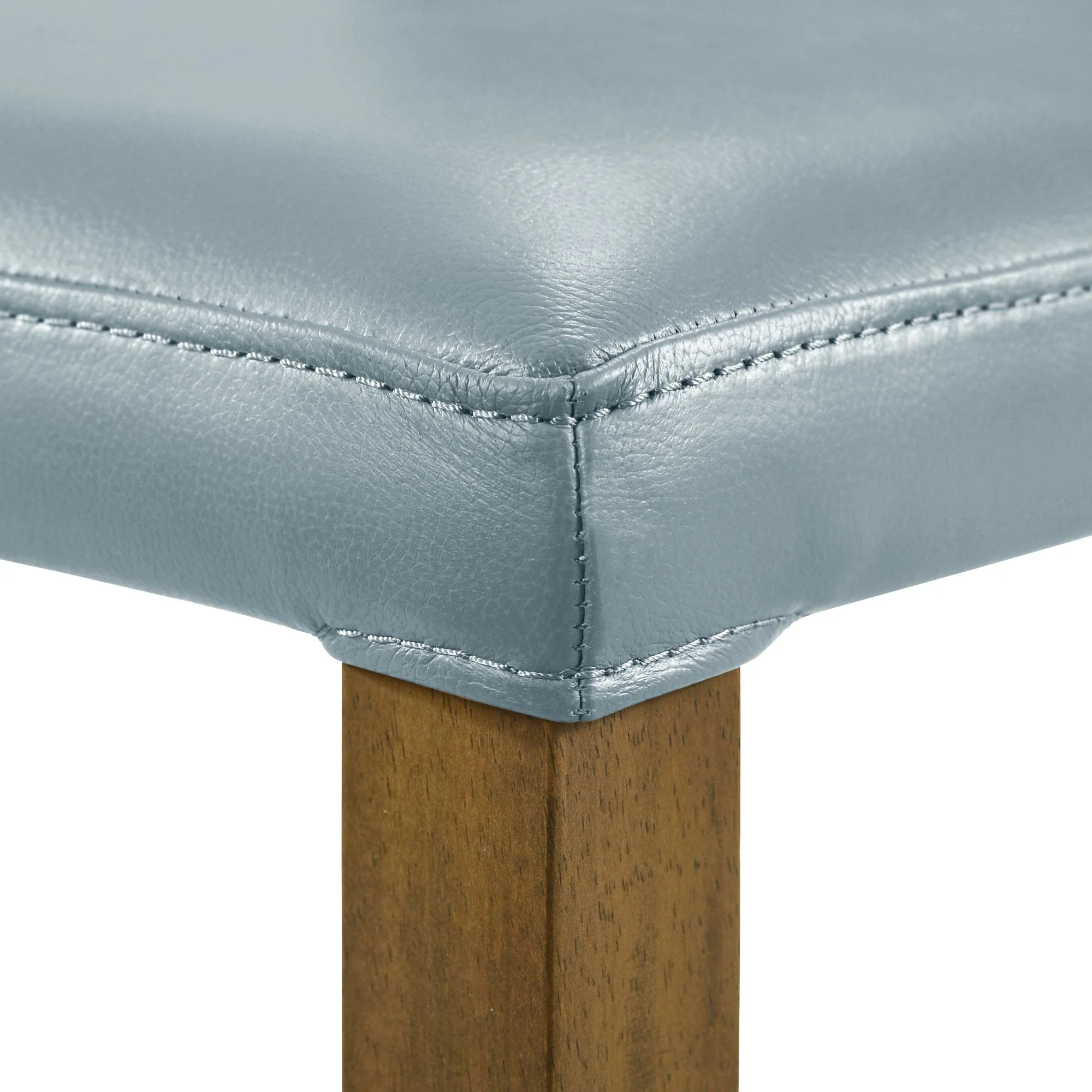 Velena - Full Back Top Grain Leather Upholstered Wood Dining Chairs (Set of 2) - Blue - Image 2
