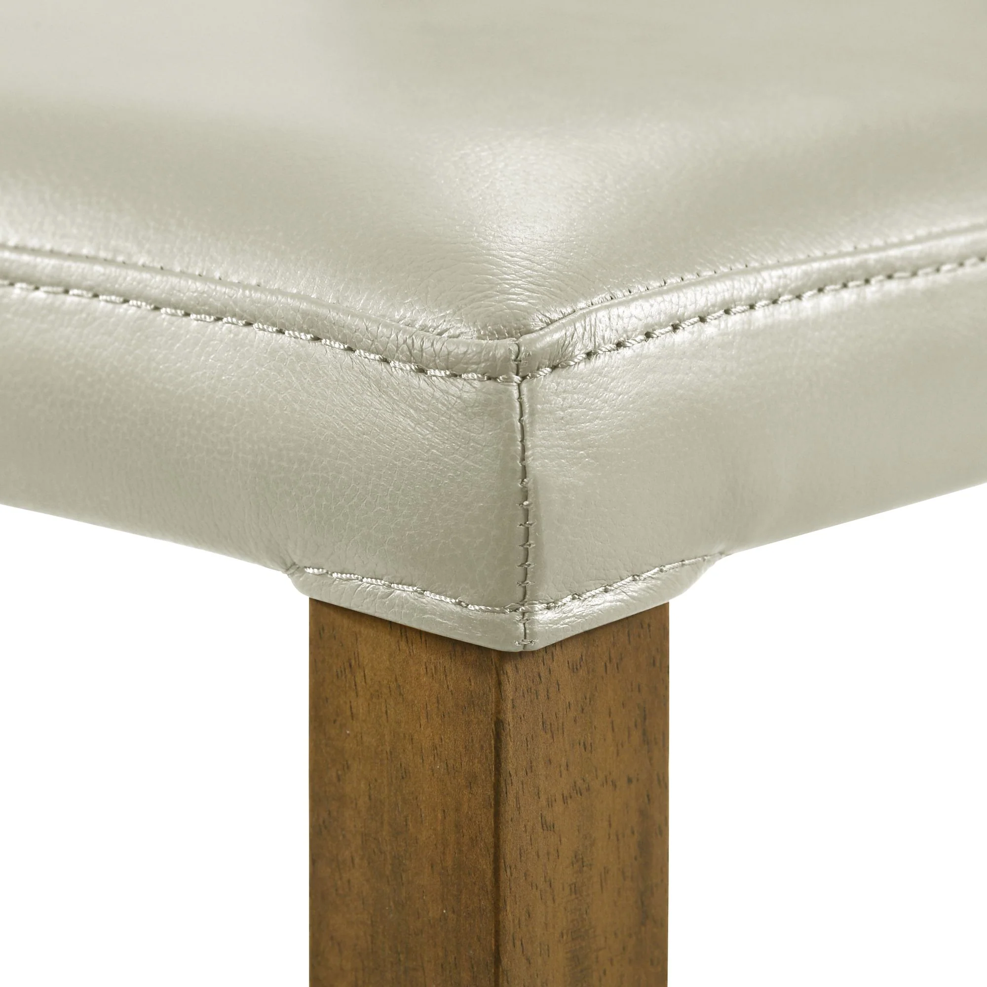 Velena - Full Back Top Grain Leather Upholstered Wood Dining Chairs (Set of 2) - Gray - Image 3