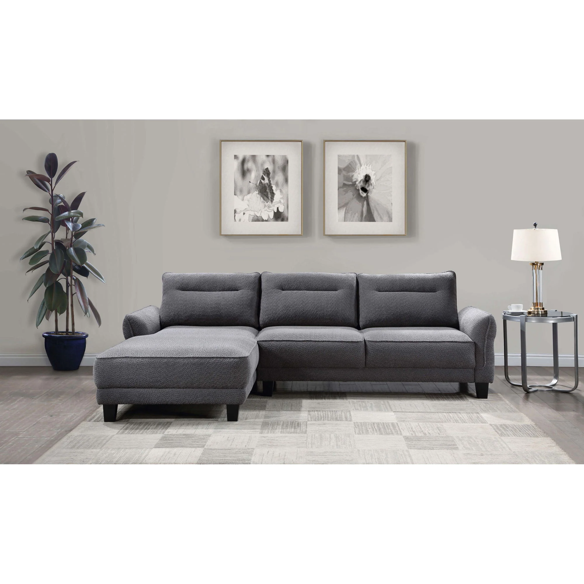 Verona - Loose Back Sectional Sofa - Gray - Image 3