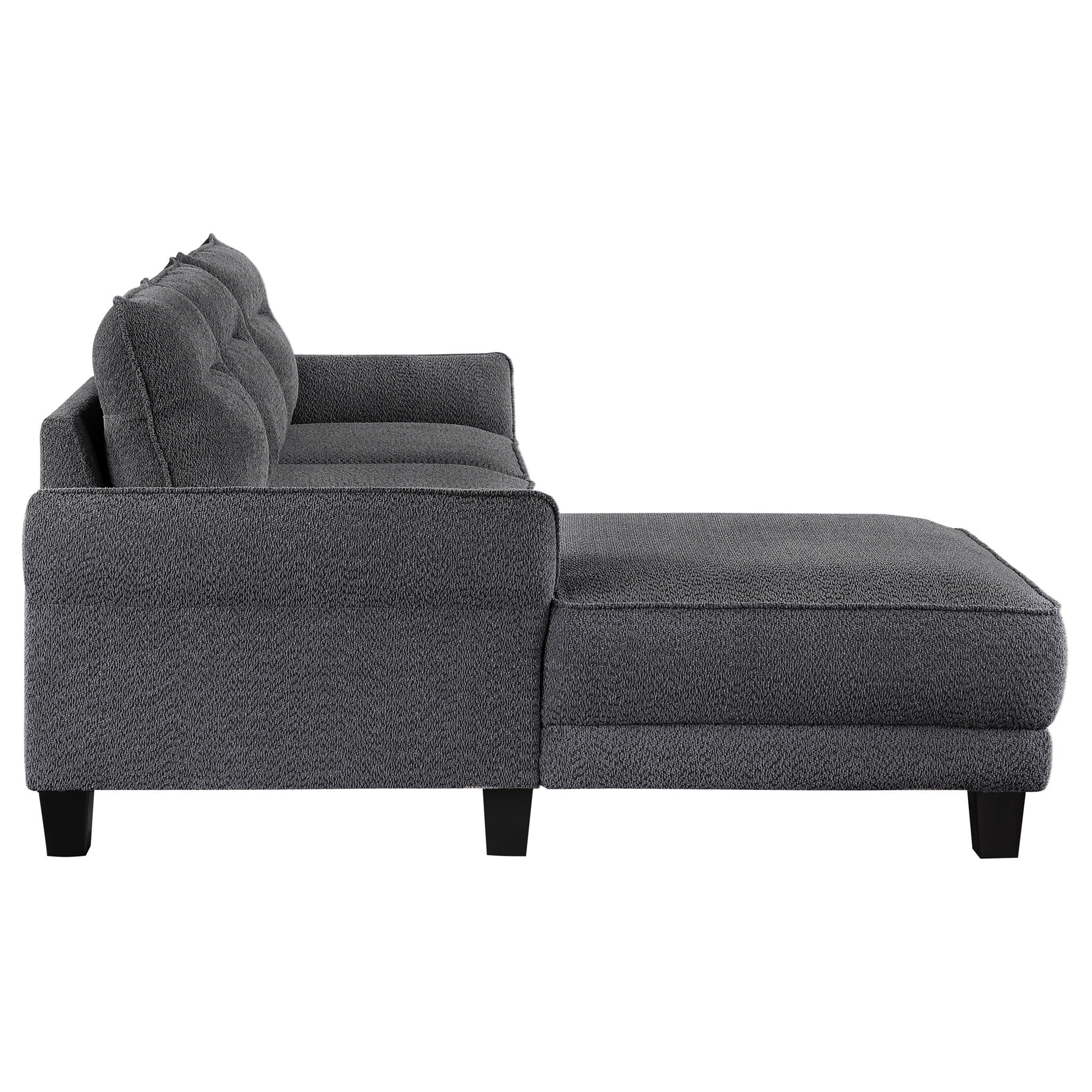 Verona - Loose Back Sectional Sofa - Gray - Image 6