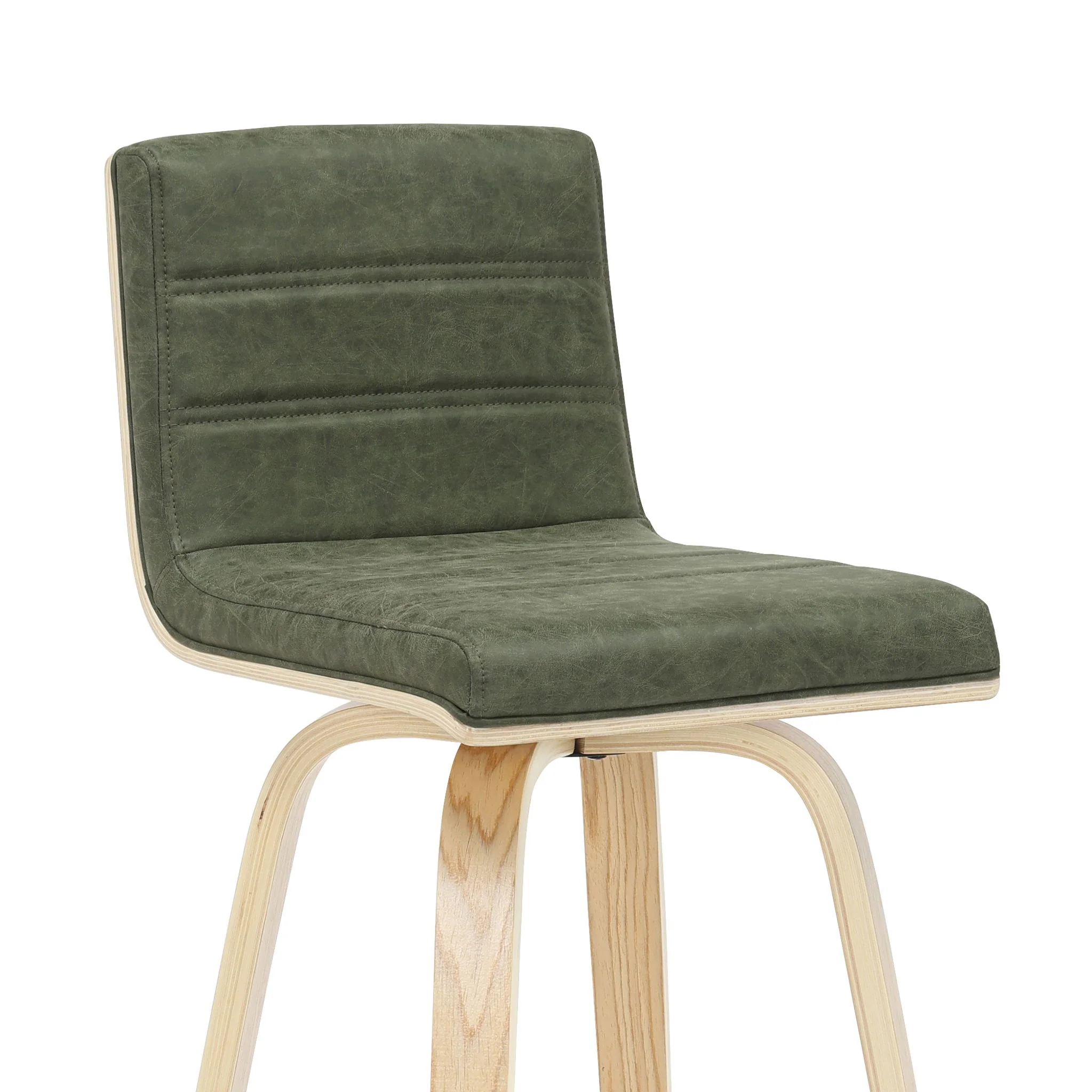 Vienna - 39.5" Swivel Bar Height Square Back Wood Bar Stool With Faux Leather Seat - Image 106