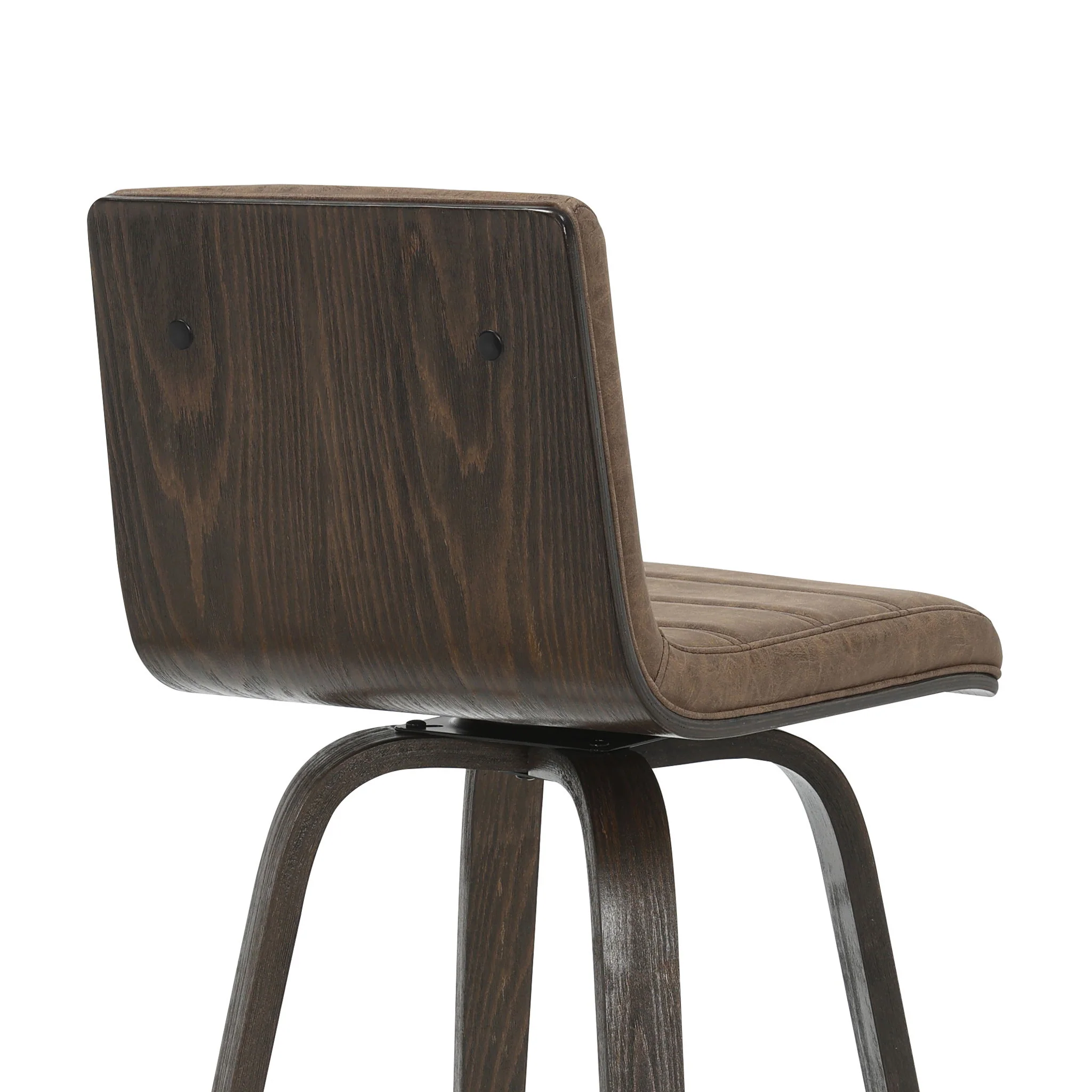 Vienna - 39.5" Swivel Bar Height Square Back Wood Bar Stool With Faux Leather Seat - Image 124