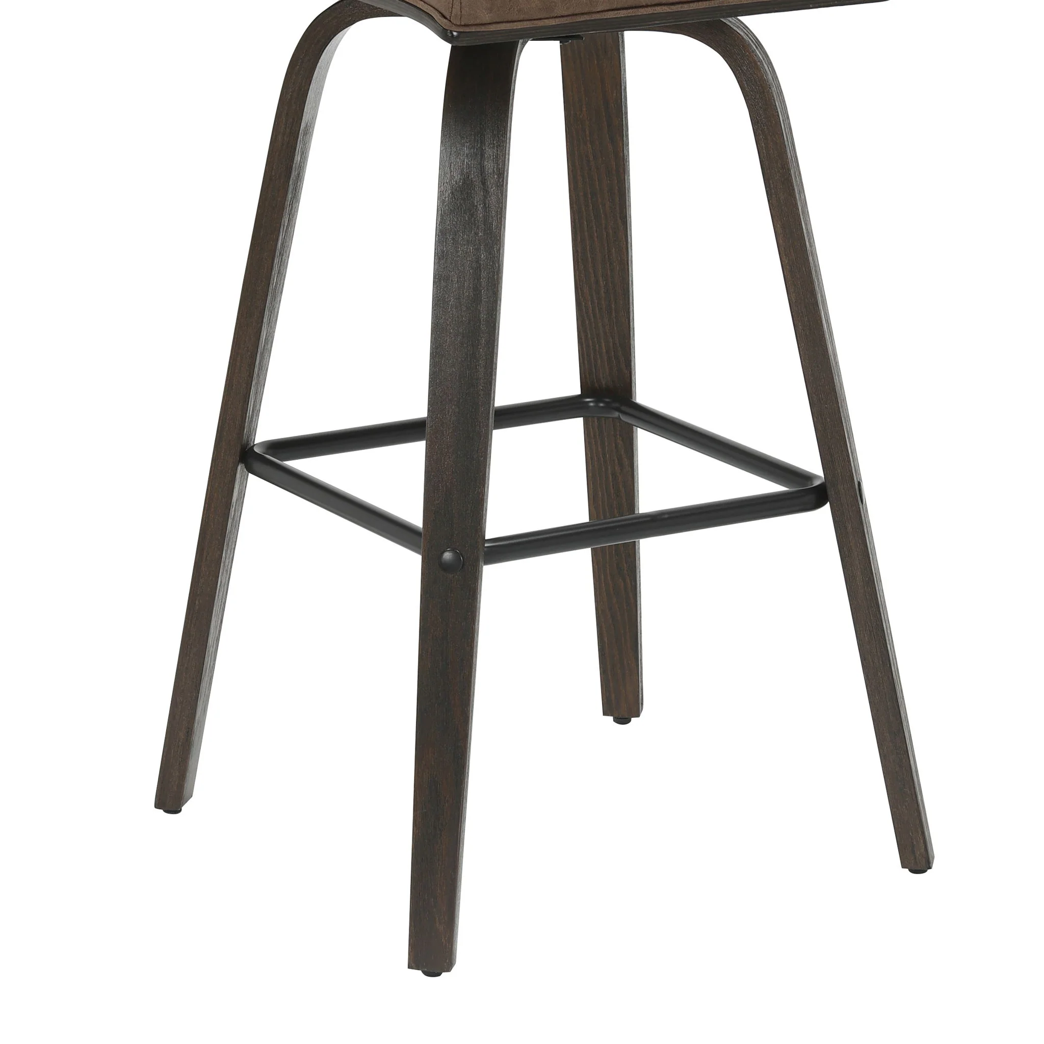 Vienna - 39.5" Swivel Bar Height Square Back Wood Bar Stool With Faux Leather Seat - Image 19