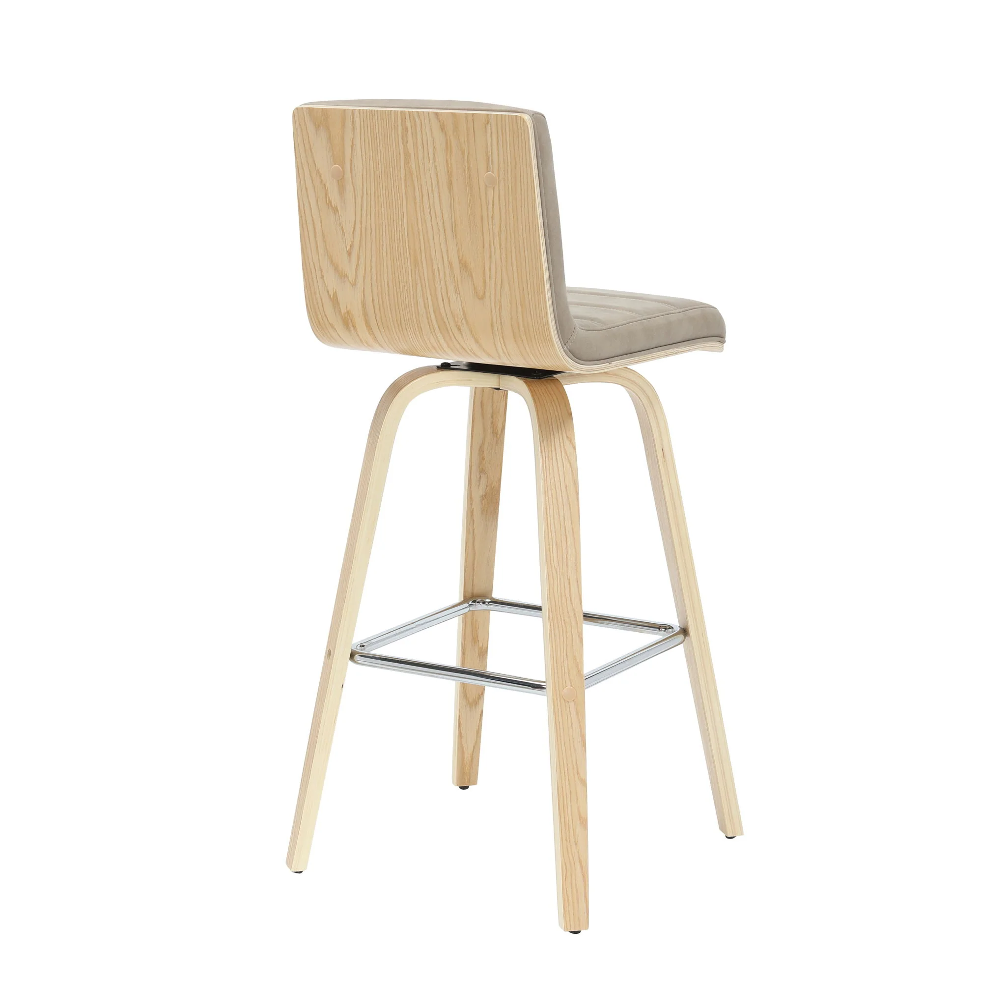Vienna - 39.5" Swivel Bar Height Square Back Wood Bar Stool With Faux Leather Seat - Image 49