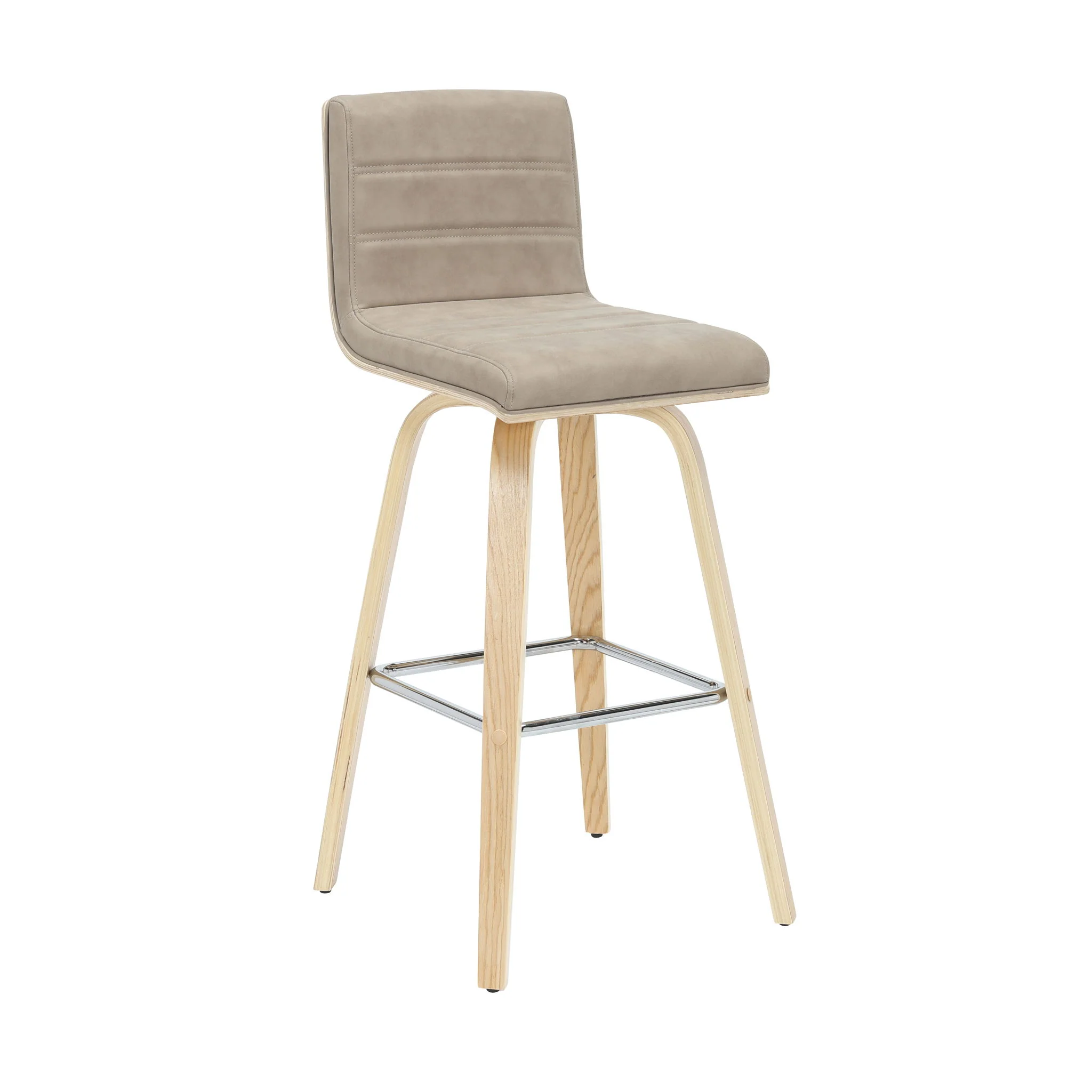 Vienna - 39.5" Swivel Bar Height Square Back Wood Bar Stool With Faux Leather Seat - Image 57