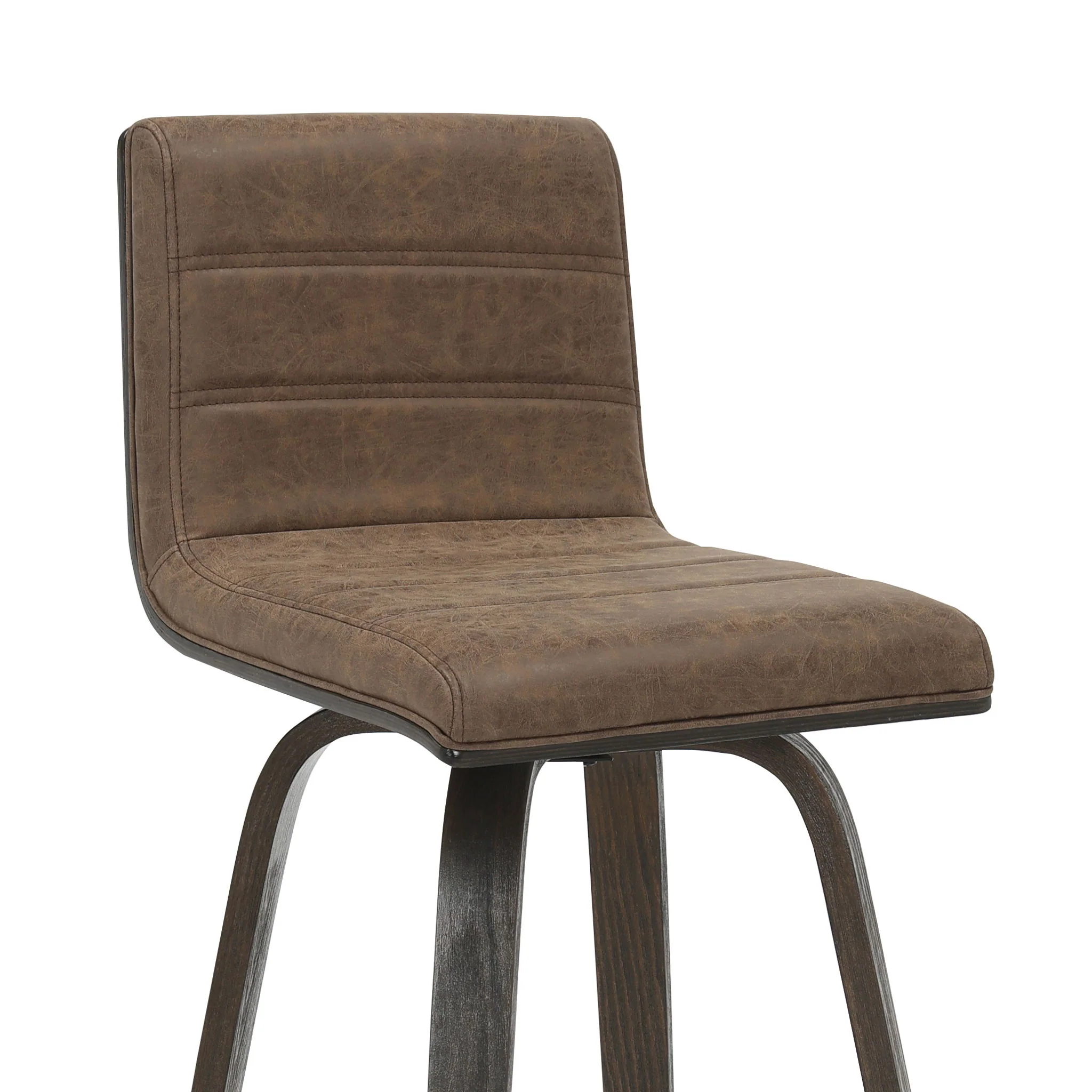 Vienna - 39.5" Swivel Bar Height Square Back Wood Bar Stool With Faux Leather Seat - Image 63