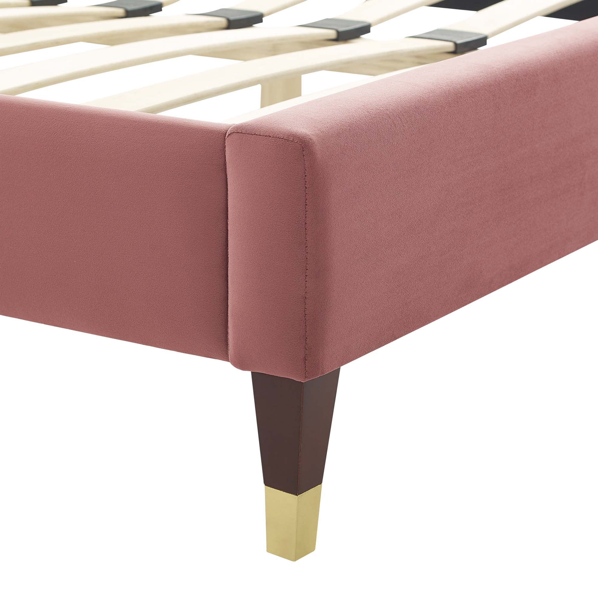 Wave-Inspired Scalloped Performance Velvet Platform Bed - Image 24