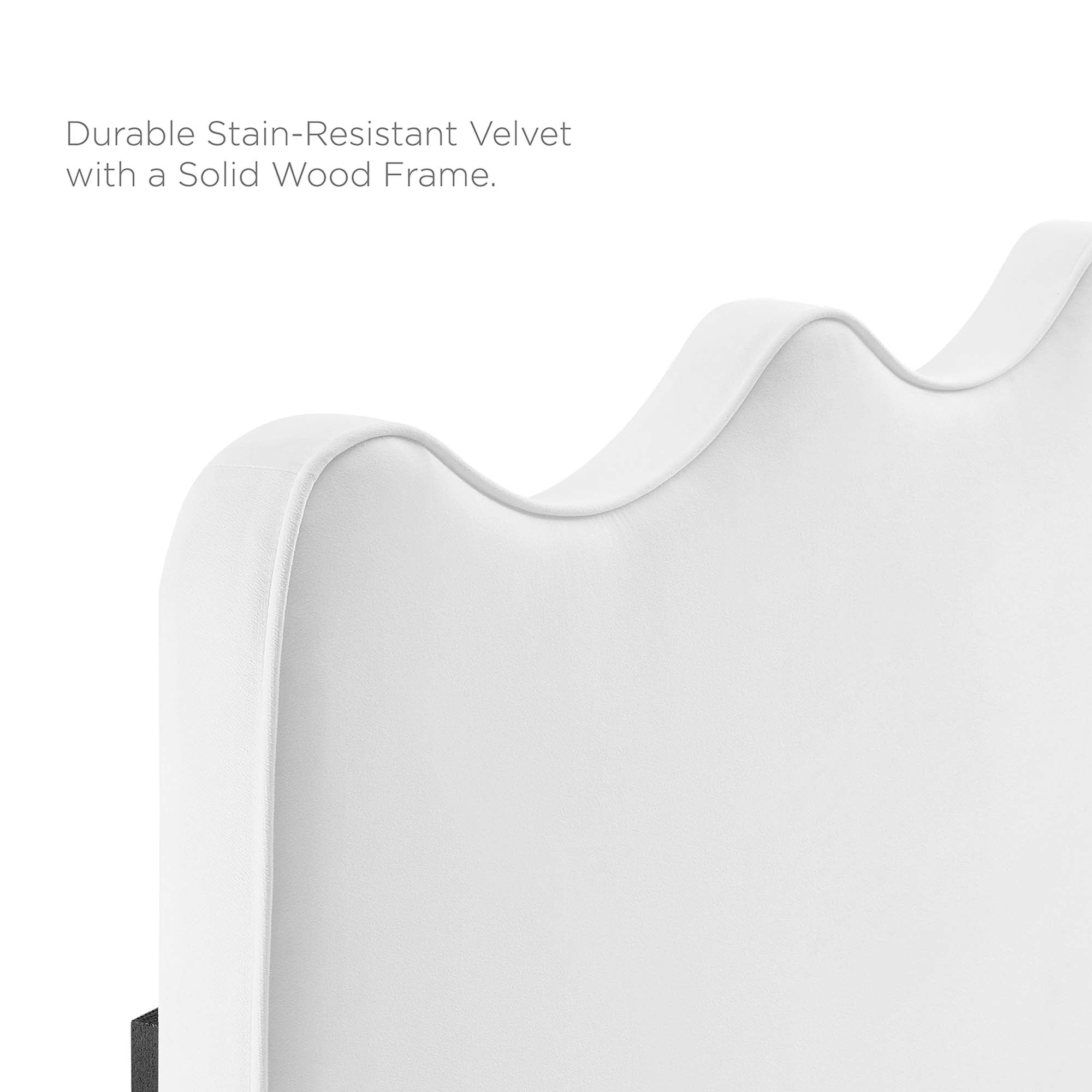 Wave-Inspired Scalloped Performance Velvet Platform Bed - Image 26