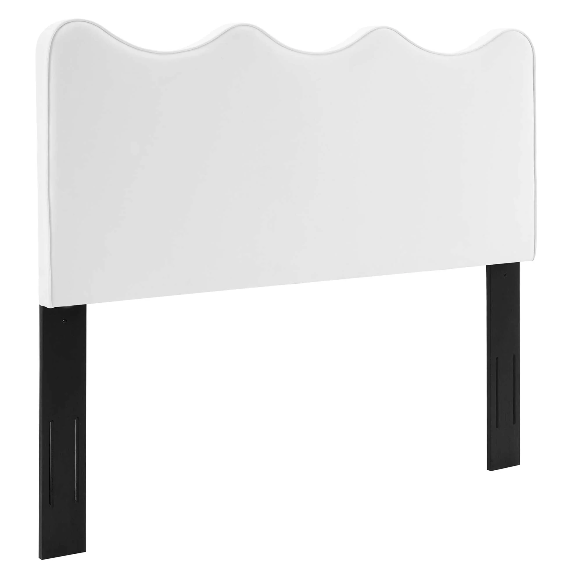 Wave-Inspired Scalloped Performance Velvet Platform Bed - Image 29