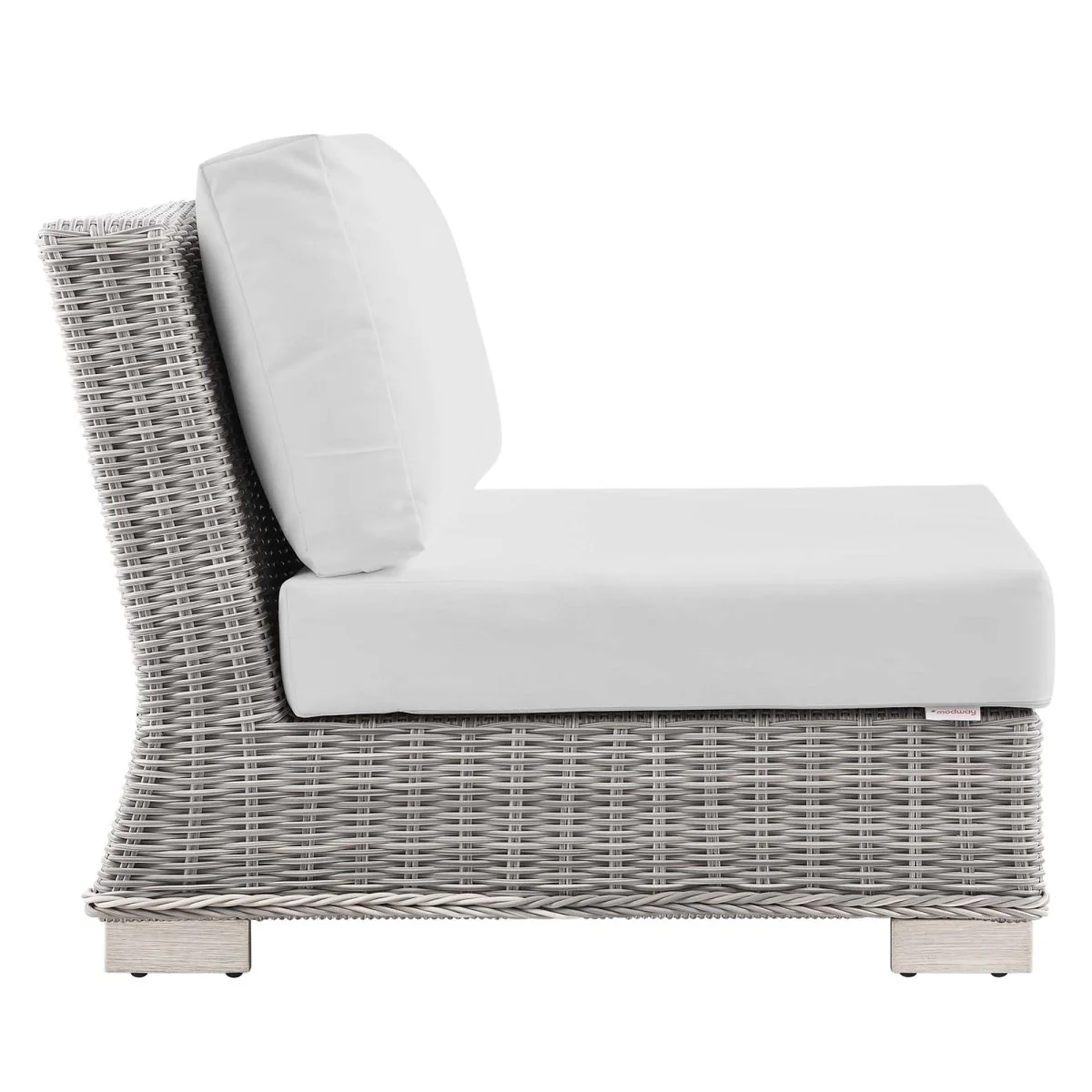 Wicker Outdoor Armless Chair for Patio and Garden Seating, Durable Lounge Piece - Image 4