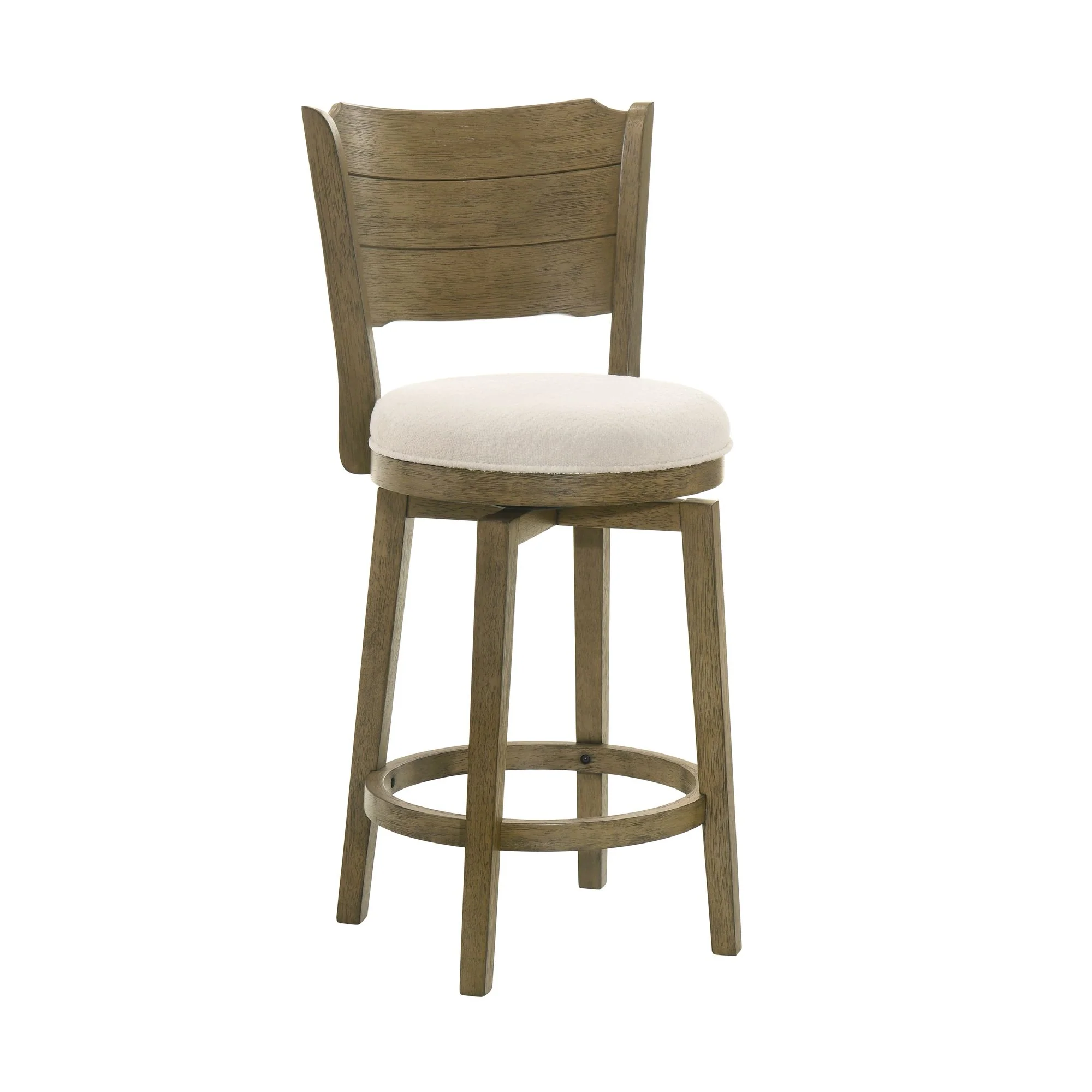 Winsley - Coastal Modern Swivel Wood Counter Height Kitchen Bar Stool - Image 5