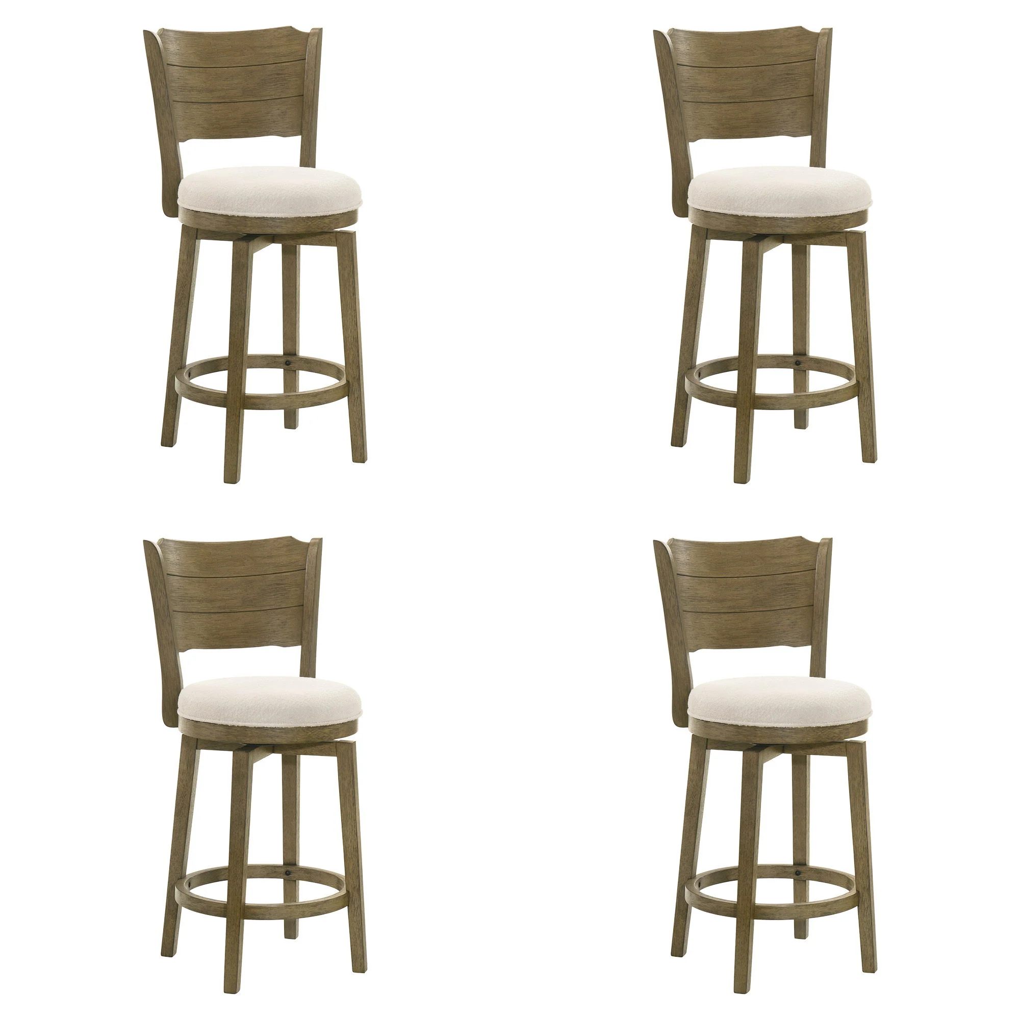 Winsley - Coastal Modern Swivel Wood Counter Height Kitchen Bar Stool - Image 6